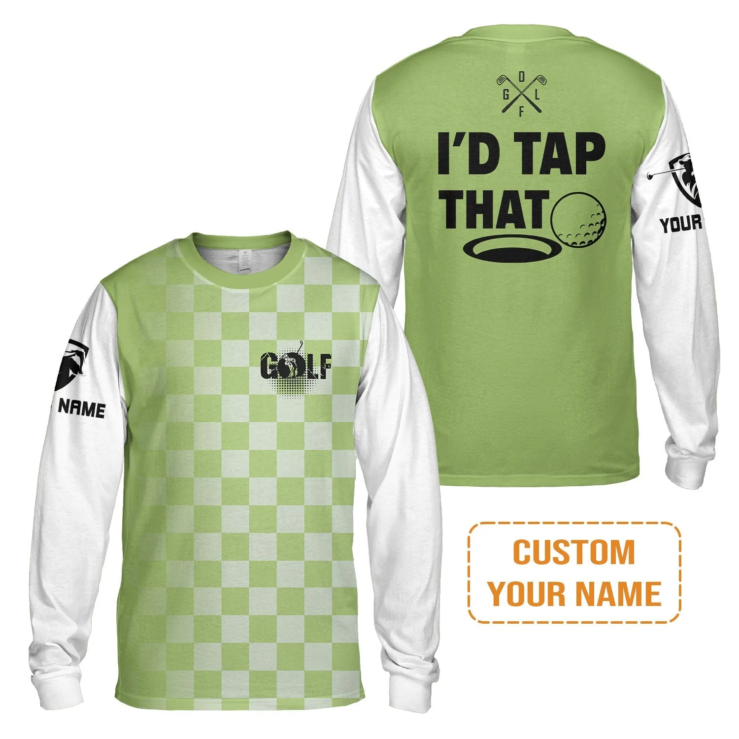 Golf T-Shirt - Funny Custom Name Apparel, I'd Tap That Men Golf T-Shirt - Personalized Gift For Golf Lover, Team, Golfers, Husband, Boyfriend - Image 15