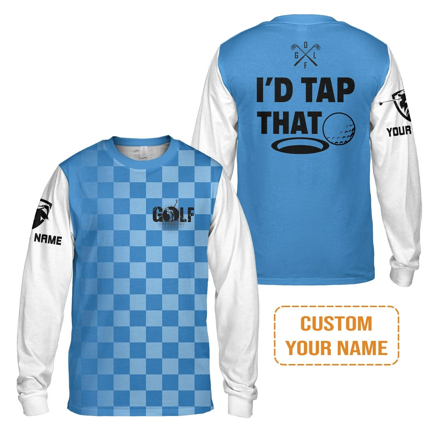 Golf T-Shirt - Funny Custom Name Apparel, I'd Tap That Men Golf T-Shirt - Personalized Gift For Golf Lover, Team, Golfers, Husband, Boyfriend - Image 16