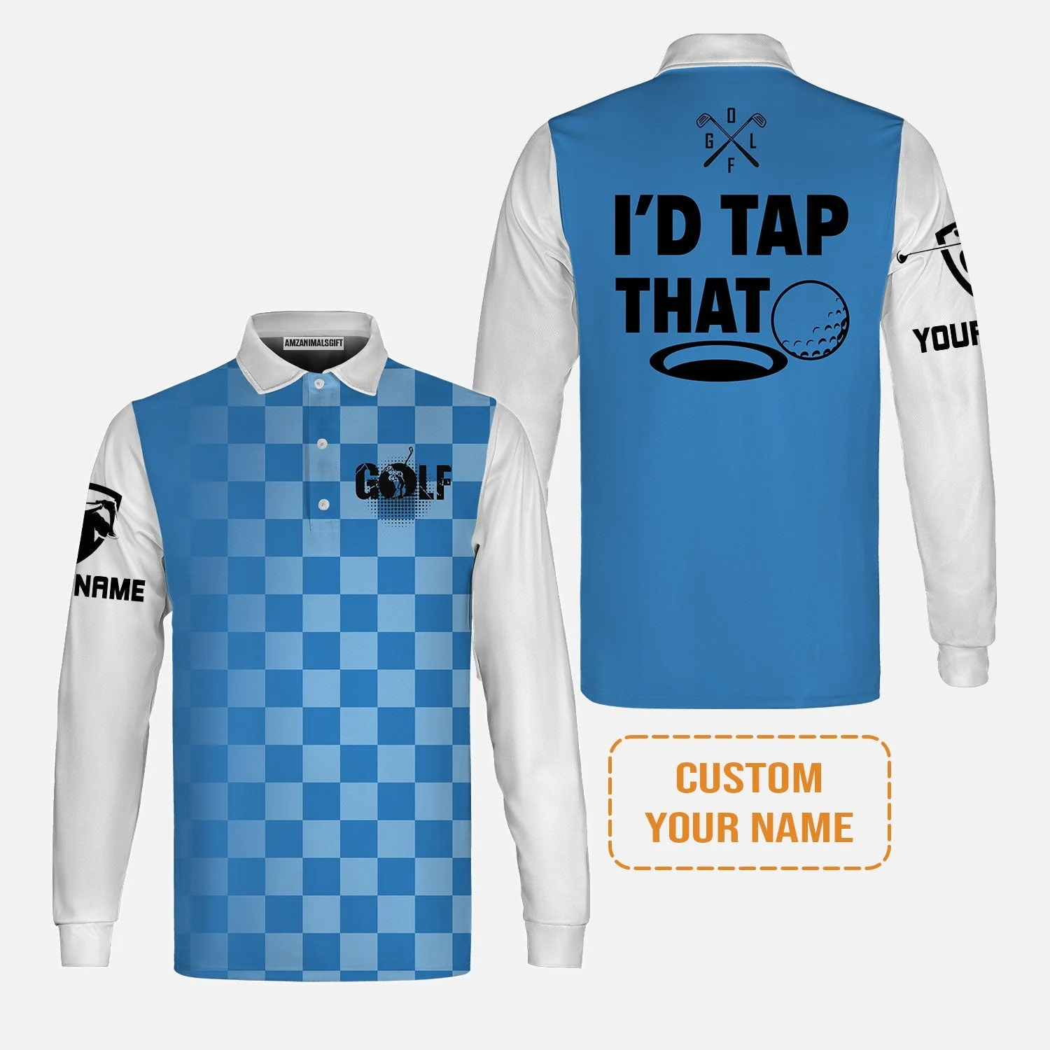Golf T-Shirt - Funny Custom Name Apparel, I'd Tap That Men Golf T-Shirt - Personalized Gift For Golf Lover, Team, Golfers, Husband, Boyfriend - Image 4