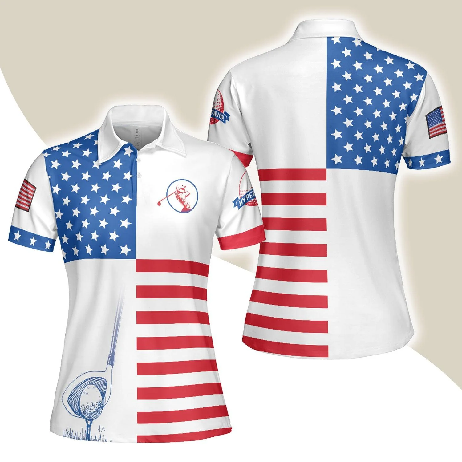 Golf Women Polo Shirt, American Flag Patriotic Golf Shirt For Ladies, Unique Golf Gift For Girls - Best Gift For Golfers, Golf Lovers
