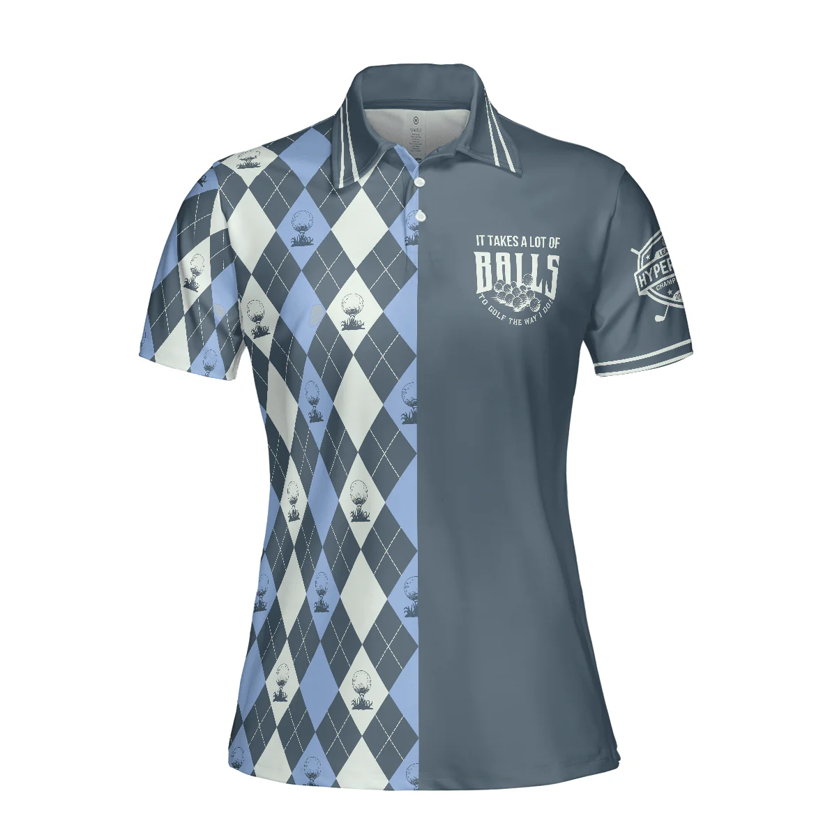 Golf Women Polo Shirt, Balls To Golf The Way I Do, Golf Sports Caro Pattern Women Polo Shirts, Best Gift For Female Golfers, Ladies, Golf Lovers - Image 4