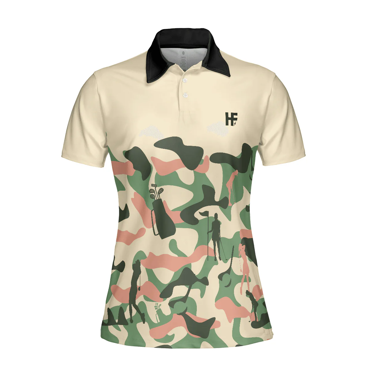Golf Women Polo Shirt, Camouflage Texture Golf Set For Women, Camo Golf Shirt For Female - Perfect Gift For Ladies, Golfers, Golf Lovers - Image 4