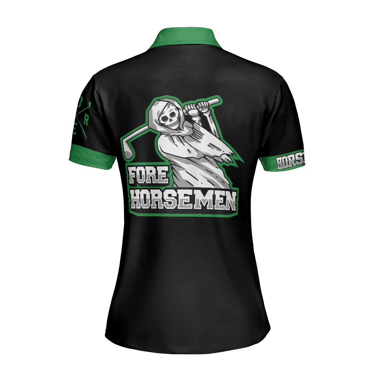 Golf Women Polo Shirt, Death Golf Fore Horsemen Women Polo Shirts, Best Gift For Female Golfers, Ladies, Golf Lovers - Image 3