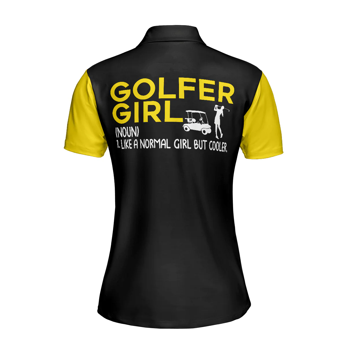 Golf Women Polo Shirt, Definition Of Golf Girl, Black And Yellow Golf Women Polo Shirts, Best Gift For Golf Lovers, Ladies, Female Golfers - Image 3