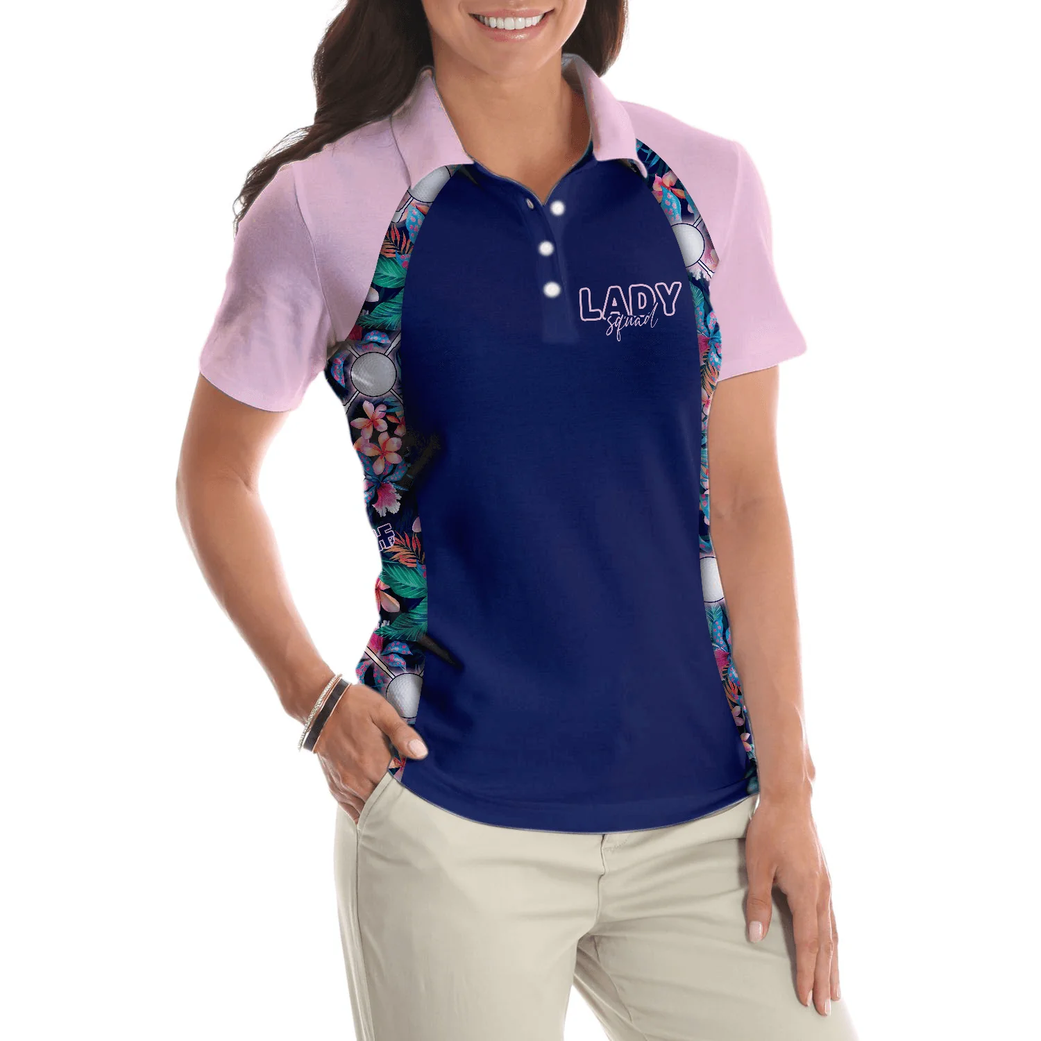 Golf Women Polo Shirt, Flowers Tropical Dream And Golf Women Polo Shirts, Golfing Gift For Female Golfers, Ladies, Golf Lovers - Image 5