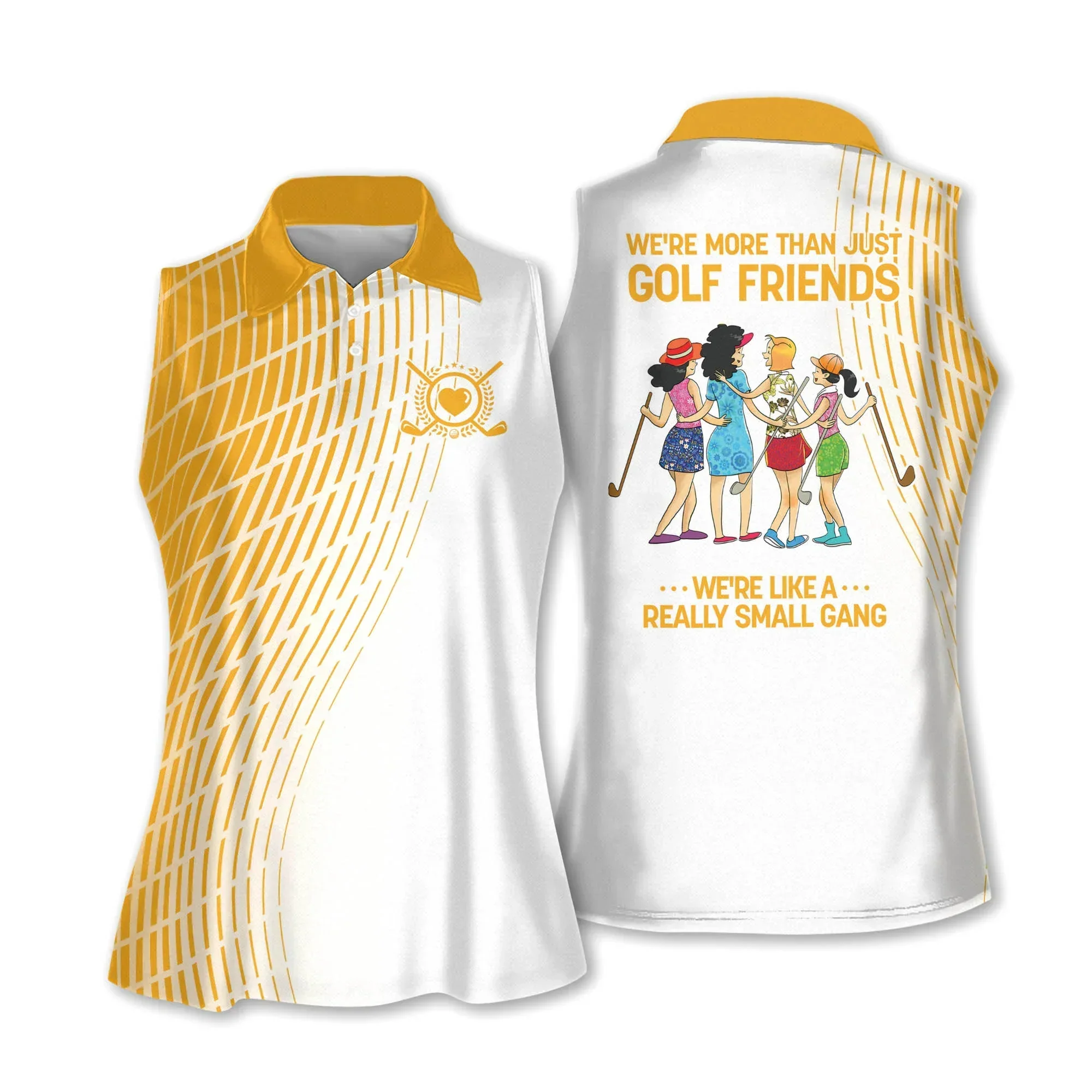 Golf Women Polo Shirt, Golf Friends Four Girl Multicolor Pattern White Background Polo Shirt - Gift For Mother's Day, Golfers, Female, Golf Lovers - Image 7