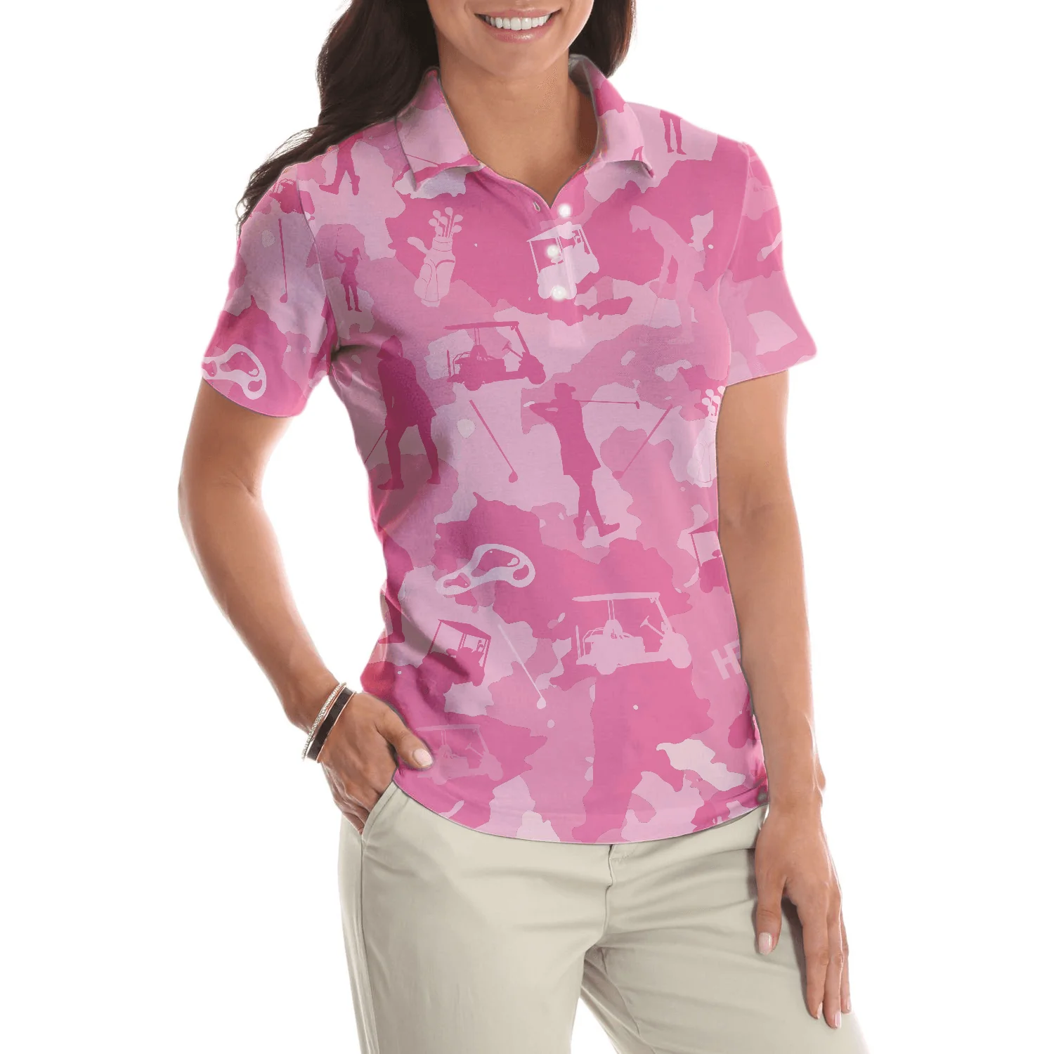 Golf Women Polo Shirt, Golf Girl Camouflage Pink Camo Women Polo Shirts, Cool Golf Gift For Female Golfers, Ladies, Golf Lovers - Image 6