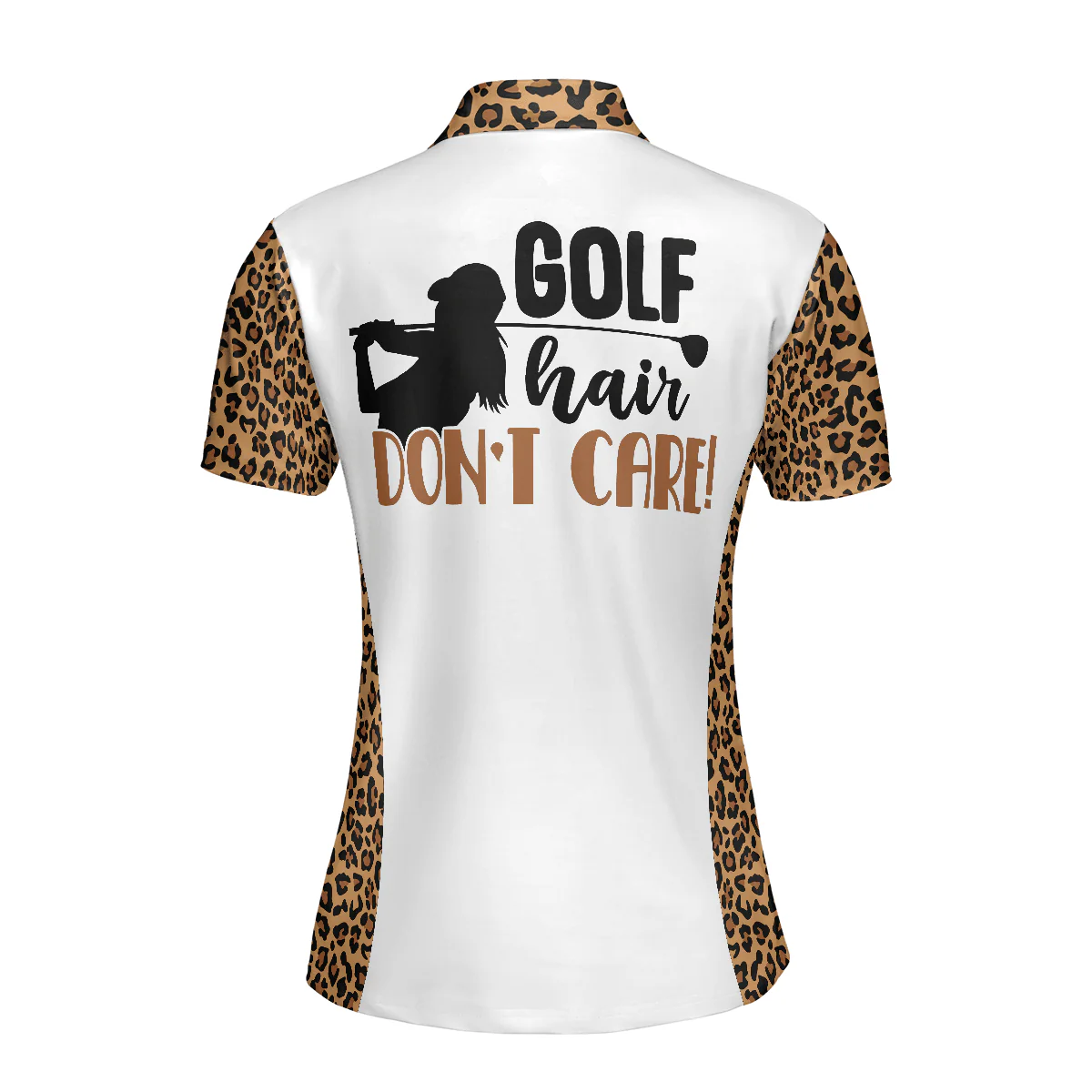 Golf Women Polo Shirt, Golf Hair Don't Care, Leopard Pattern Women Polo Shirts, Unique Golf Gift For Female Golfers, Ladies, Golf Lovers - Image 2