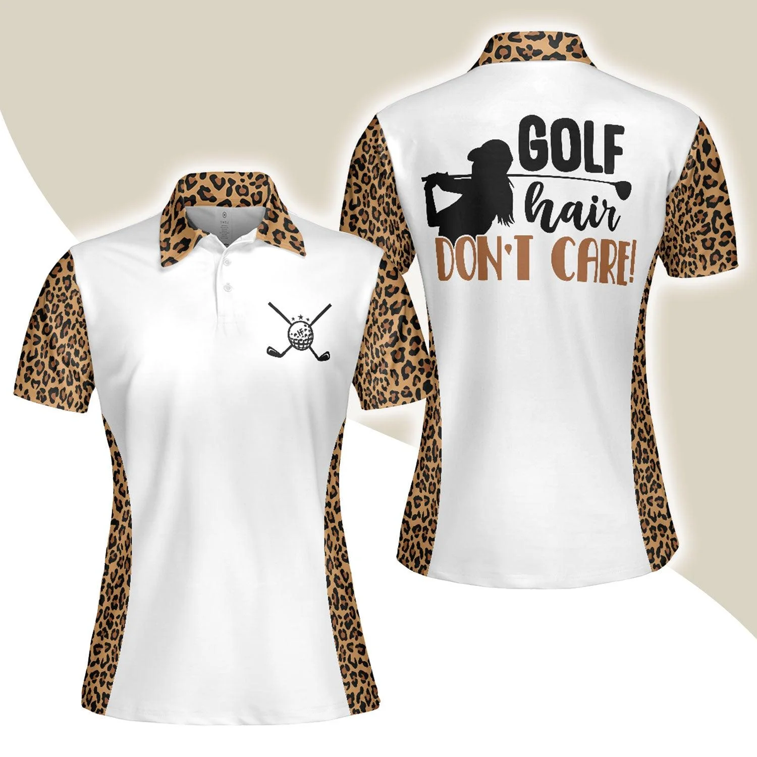Golf Women Polo Shirt, Golf Hair Don't Care, Leopard Pattern Women Polo Shirts, Unique Golf Gift For Female Golfers, Ladies, Golf Lovers - Image 6