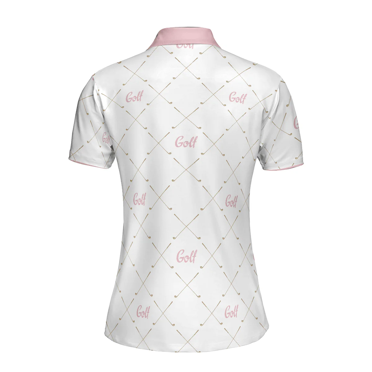 Golf Women Polo Shirt, Golf In Pink With Simple Golf Clubs Pattern, Classic Golf Women Polo Shirts, Unique Golf Gift For Ladies, Team Female Golfers - Image 3
