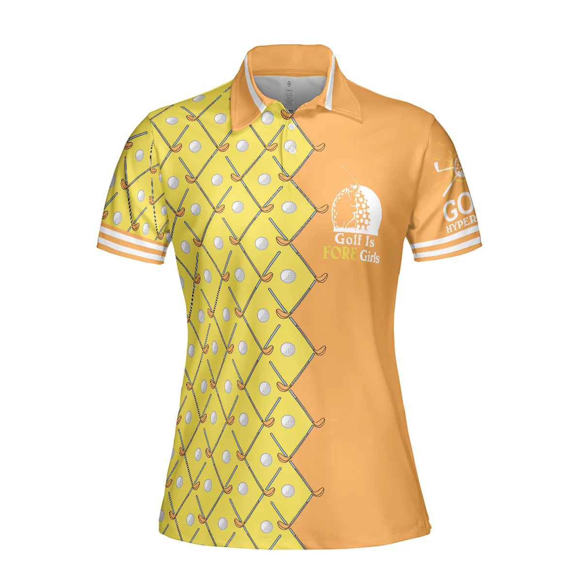 Golf Women Polo Shirt, Golf Is Fore Girls, Yellow Argyle Pattern Women Polo Shirts, Cool Golf Gift For Golfers, Ladies, Golf Lovers - Image 4
