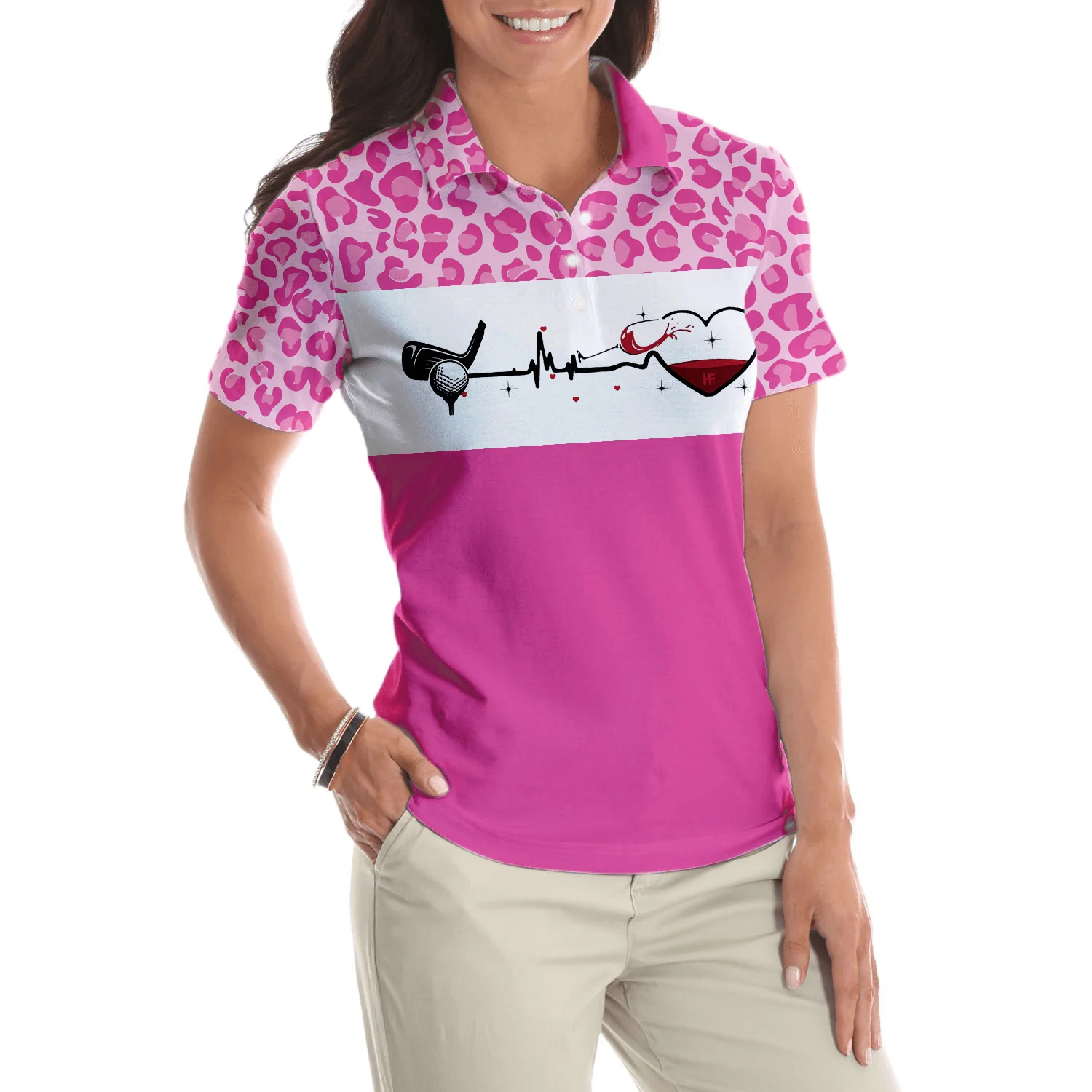 Golf Women Polo Shirt, I Am A Simple Woman Golf White And Pink Women Polo Shirts, Golfing Gift For Wine Lovers, Ladies, Female Golfers, Golf Lovers - Image 5