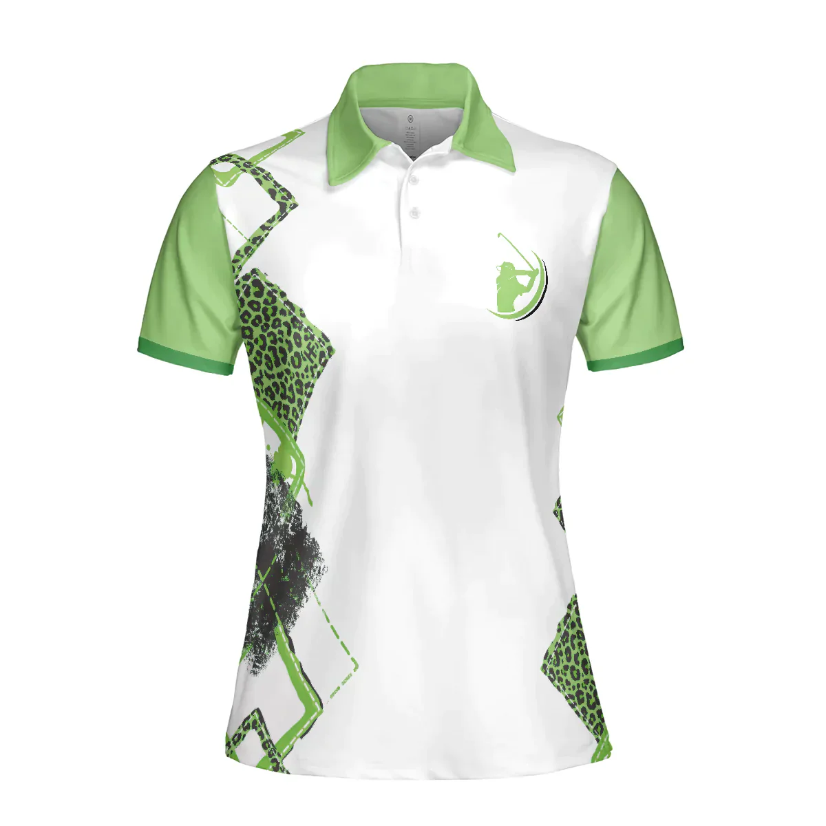 Golf Women Polo Shirt, I'm Not Swearing I'm Using My Golf Word, Leopard Green Argyle Pattern Women Polo Shirts, Gift For Ladies, Golfers, Golf Lovers - Image 4