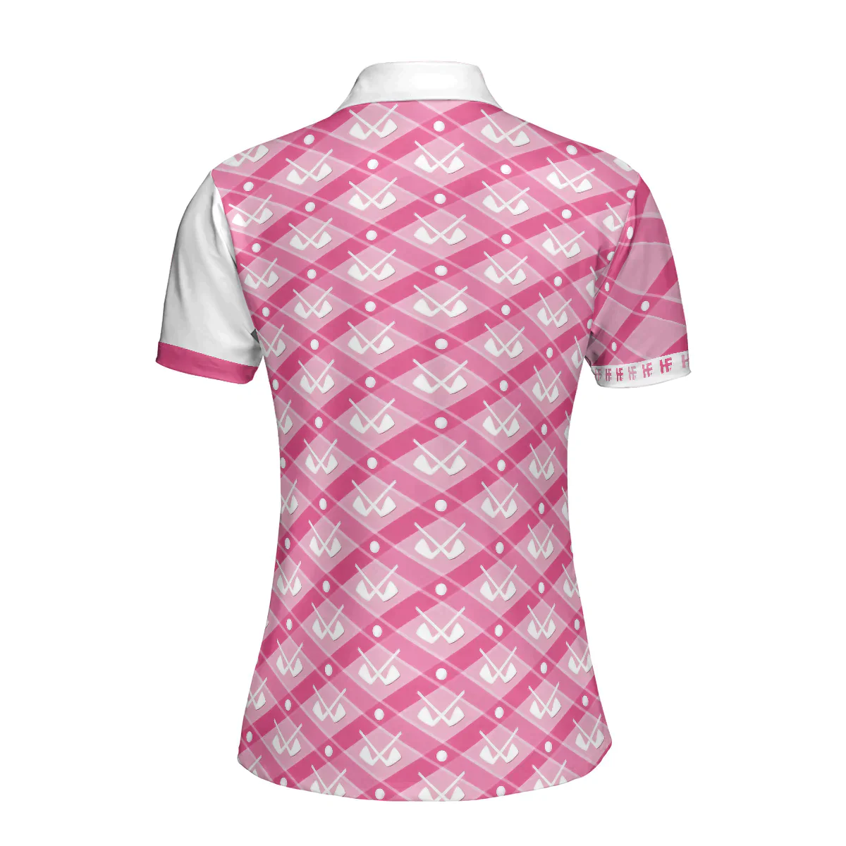 Golf Women Polo Shirt, Just A Girl Who Loves Golf, Pink Argyle Golf Clubs Pattern Women Polo Shirts, Golfing Gift For Ladies, Golfers, Golf Lovers - Image 3