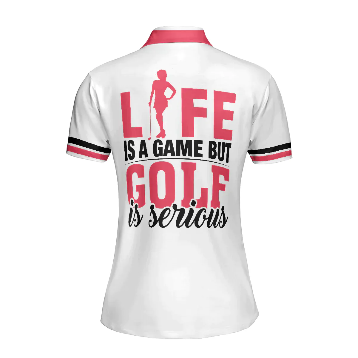 Golf Women Polo Shirt - Life Is A Game But Golf Is Serious, Peach Blossom Floral Women Polo Shirts - Best Gift For Ladies, Female, Girls, Golfers - Image 3
