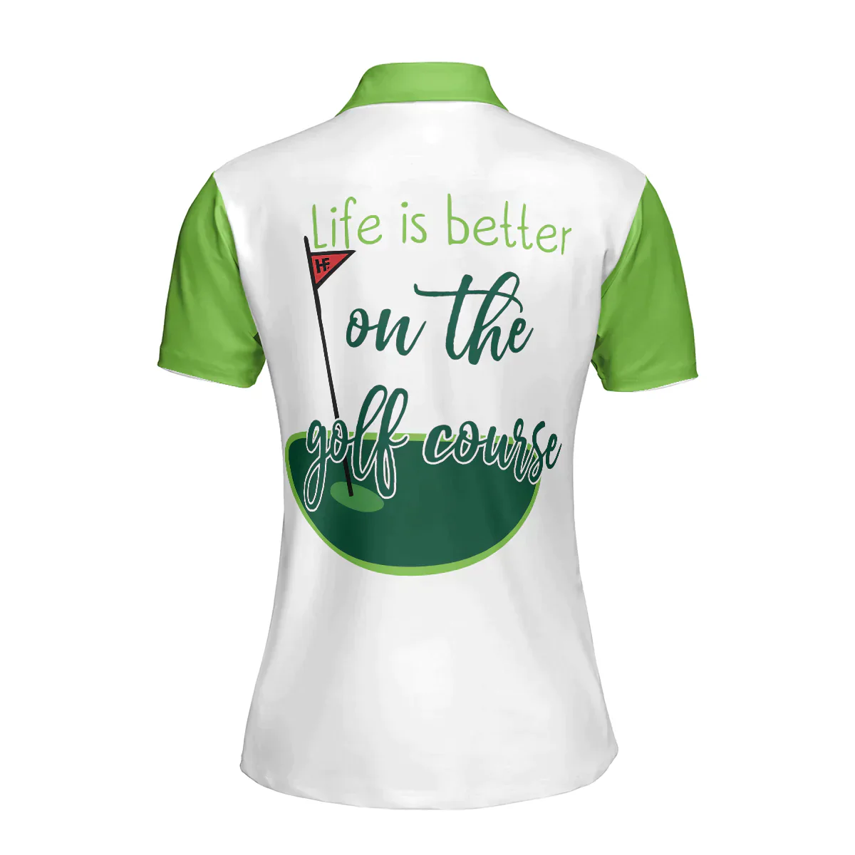 Golf Women Polo Shirt, Life Is Better On The Golf Course, Green Leopard Argyle Golf Women Polo Shirts, Best Cool Gift For Golfers, Golf Lovers, Ladies - Image 3