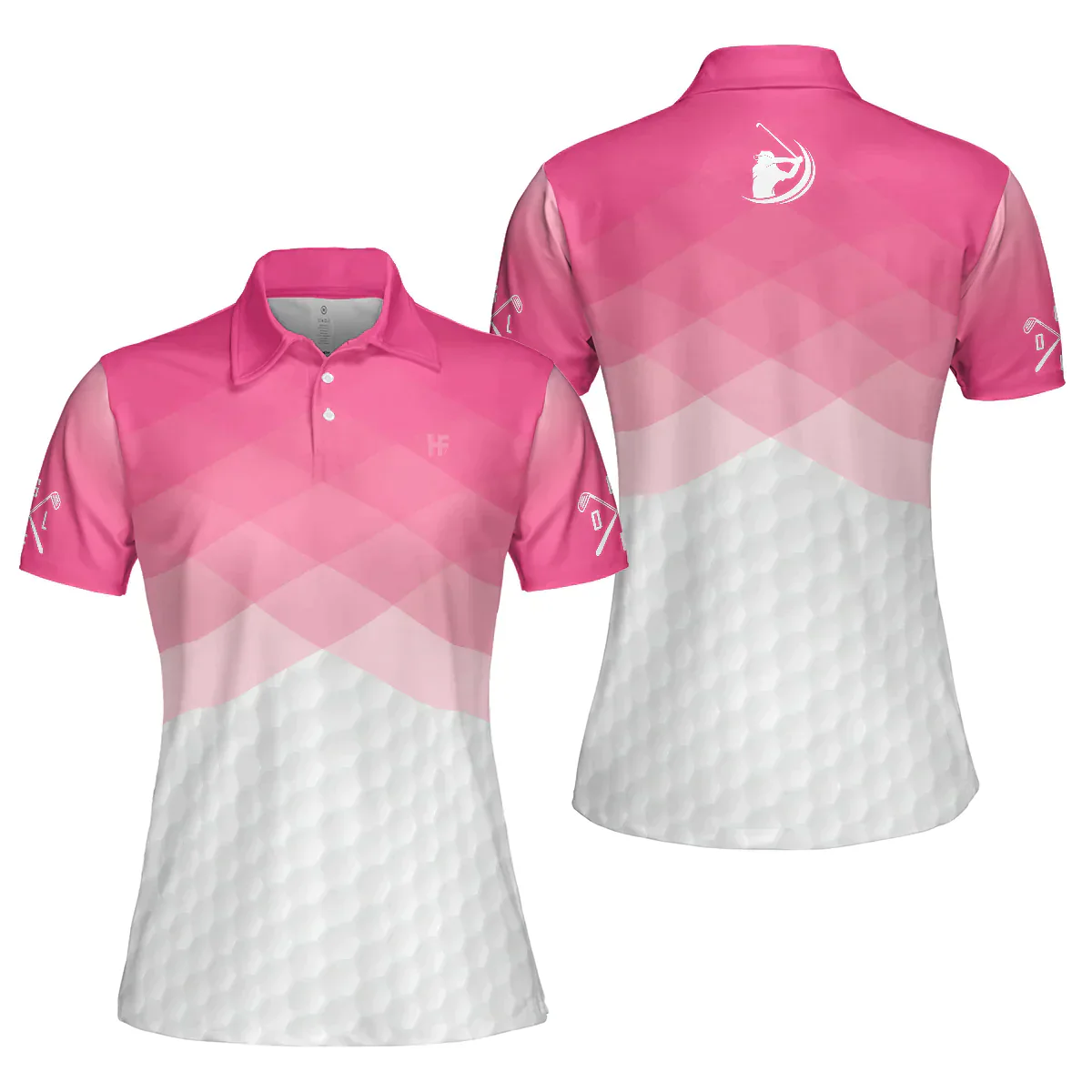 Golf Women Polo Shirt, Pink Argyle Pattern Women Polo Shirts, Gift For Ladies, Golfers, Golf Lovers - Just A Pink Girl Who Loves Playing Golf - Image 2