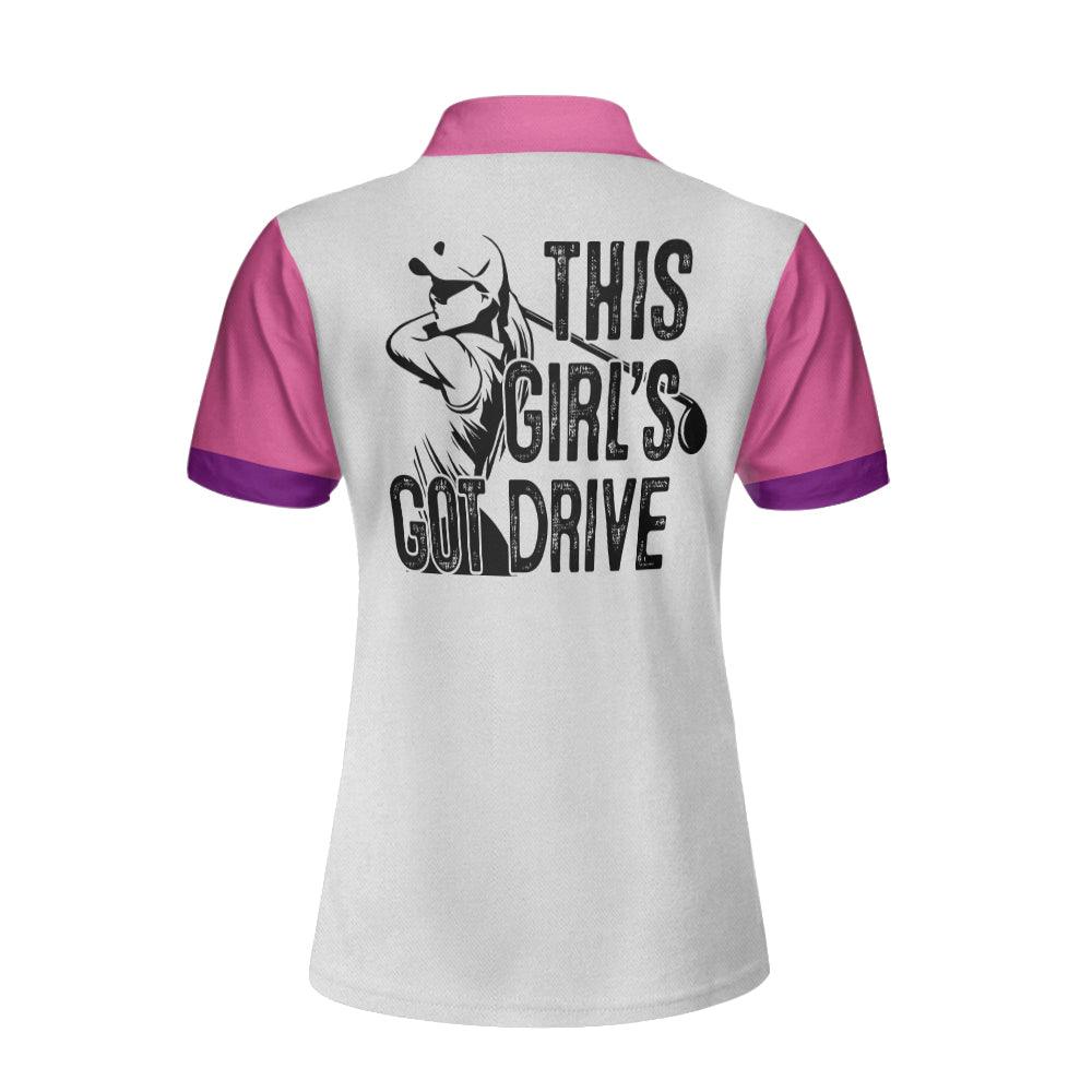 Golf Women Polo Shirt, Pink Leopard Golf Women Polo Shirts, This Girl's Got Drive, Best Gift For Ladies, Golfers, Golf Lovers - Image 2