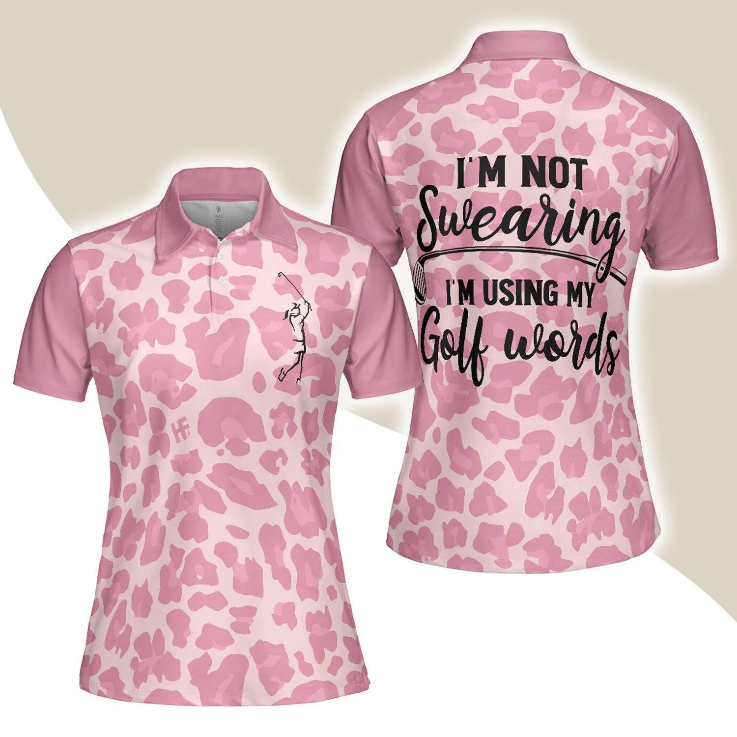 Golf Women Polo Shirt, Pink Leopard Women Polo Shirts, Funny Golf Shirt With Sayings, Best Golfing Gift For Female Golfers, Ladies, Golf Lovers