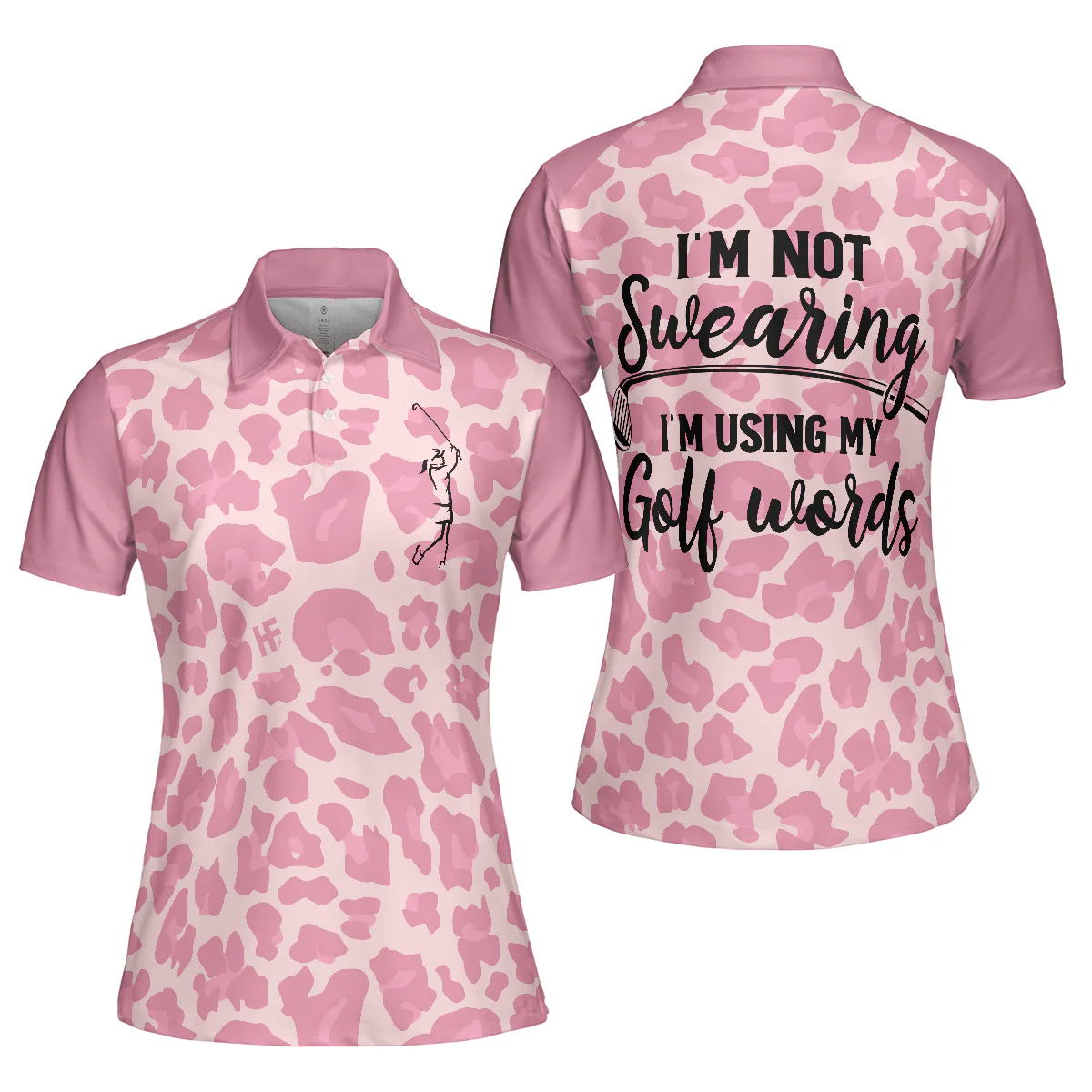 Golf Women Polo Shirt, Pink Leopard Women Polo Shirts, Funny Golf Shirt With Sayings, Best Golfing Gift For Female Golfers, Ladies, Golf Lovers - Image 2