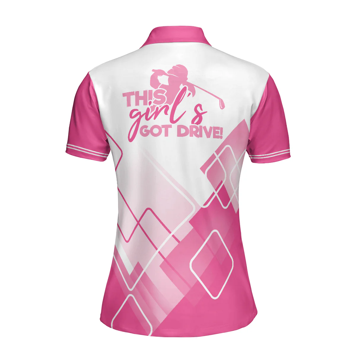 Golf Women Polo Shirt, Pink Pattern Women Polo Shirts, This Girl's Got Drive, Golfing Gift For Ladies, Golfers, Golf Lovers - Image 3