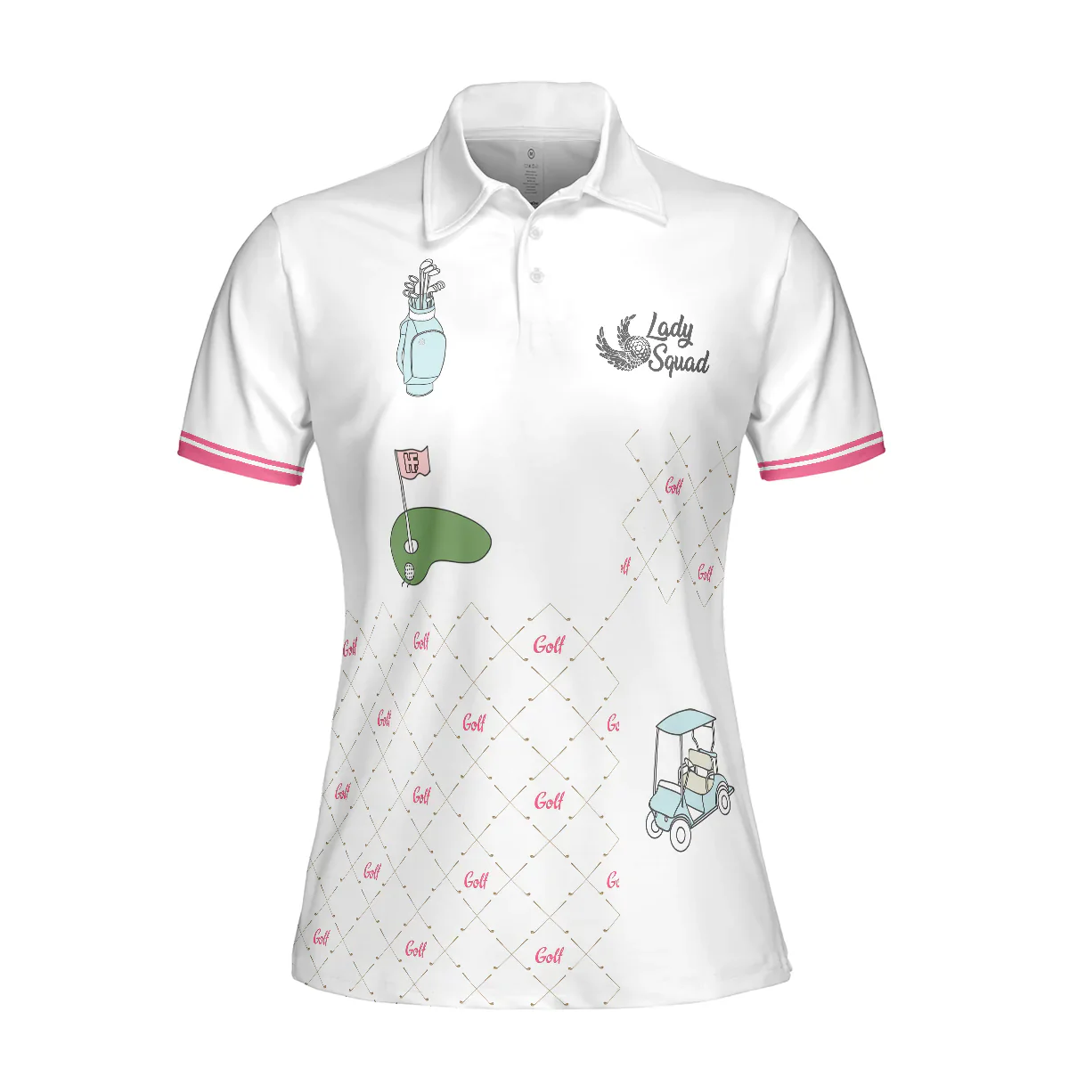 Golf Women Polo Shirt, Ready For A Golf Day Golf, White And Pink Golf Women Polo Shirts, Funny Female Golf Gift For Golfers, Ladies, Golf Lovers - Image 4