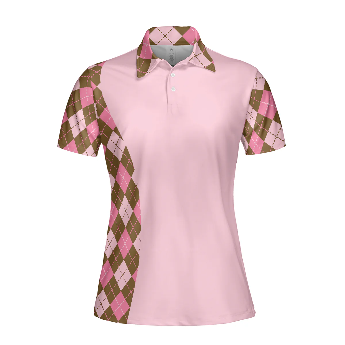 Golf Women Polo Shirt, Some Girls Play With Dolls Real Girls Play Golf, Argyle Pattern Women Polo Shirts - Gift For Ladies, Golfers, Golf Lovers - Image 2