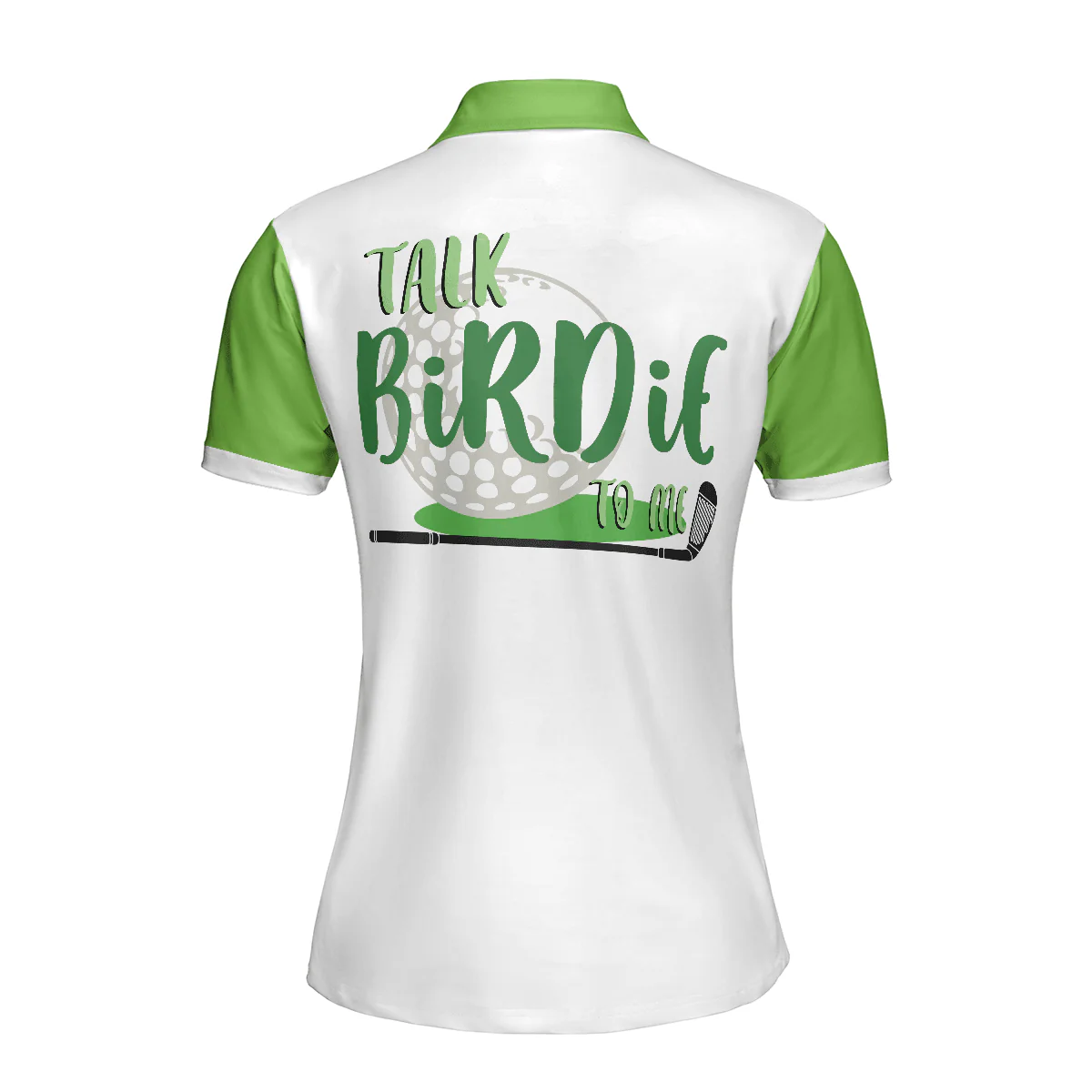 Golf Women Polo Shirt, Talk Birdie To Me, White And Green Pattern Women Polo Shirts, Perfect Cool Golfing Gift For Ladies, Golfers, Golf Lovers - Image 4