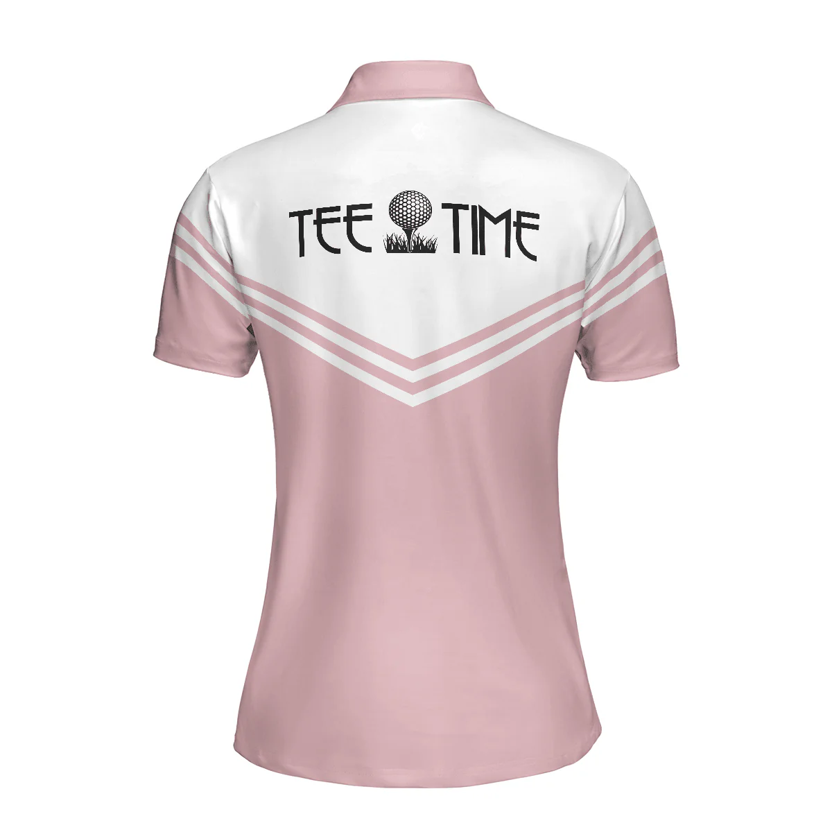 Golf Women Polo Shirt, Tee Time White And Pink Golf Women Polo Shirts, Perfect Cool Golfing Gift For Ladies, Female, Golfers, Golf Lovers - Image 3