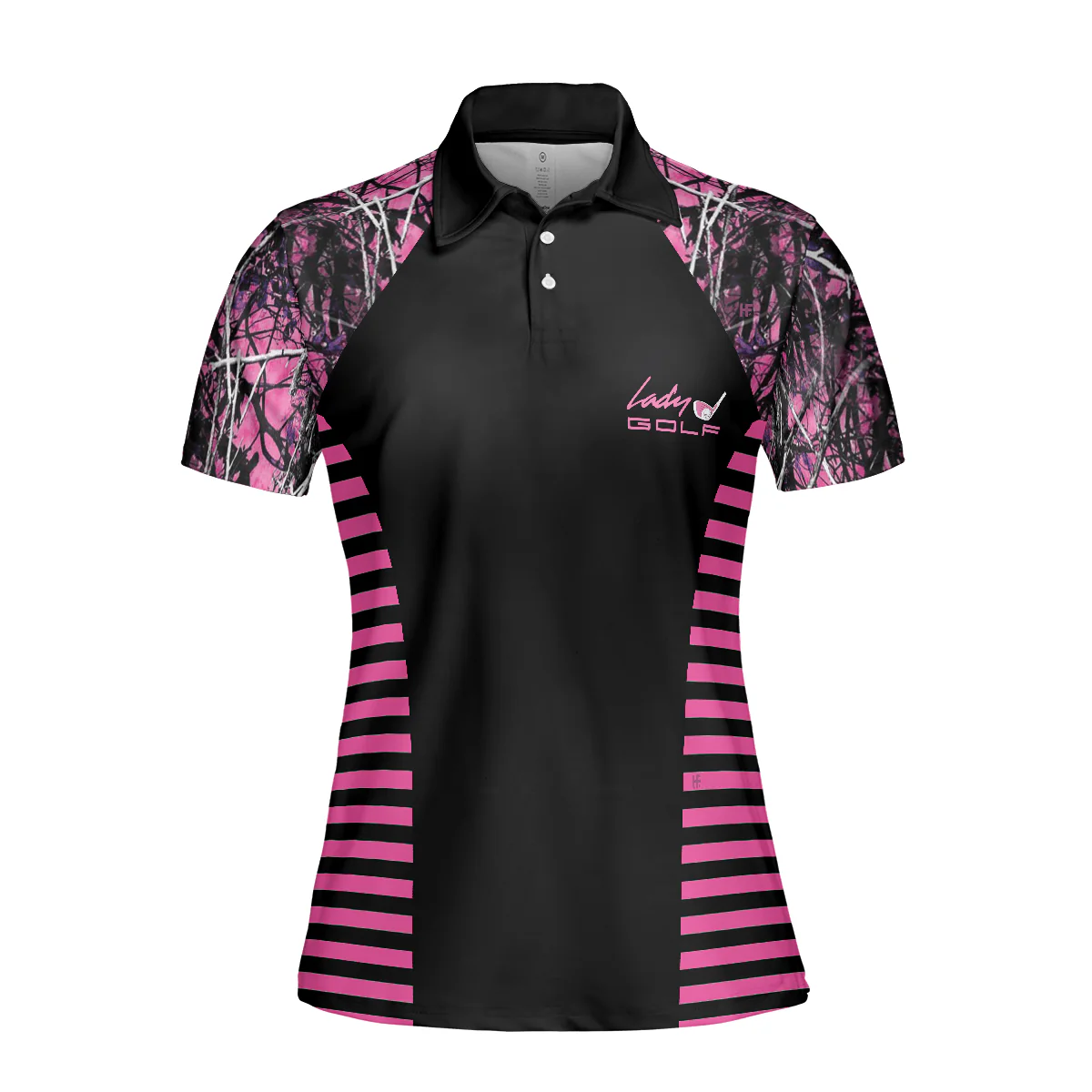 Golf Women Polo Shirt - Thinning Layout Sexy Golf Girl Pink Camouflage Pattern Golf Women Polo Shirt - Perfect Polo Shirt For Golf Lovers, Golfers - Image 4