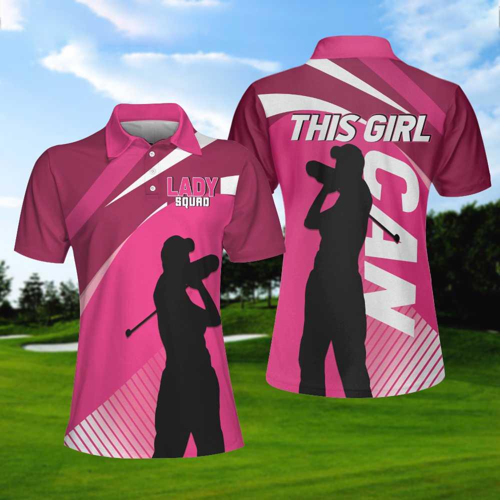 Golf Women Polo Shirt, This Girl Can Golf Women Polo Shirt, Perfect Cool Golfing Gift For Ladies, Female, Golfers, Golf Lovers