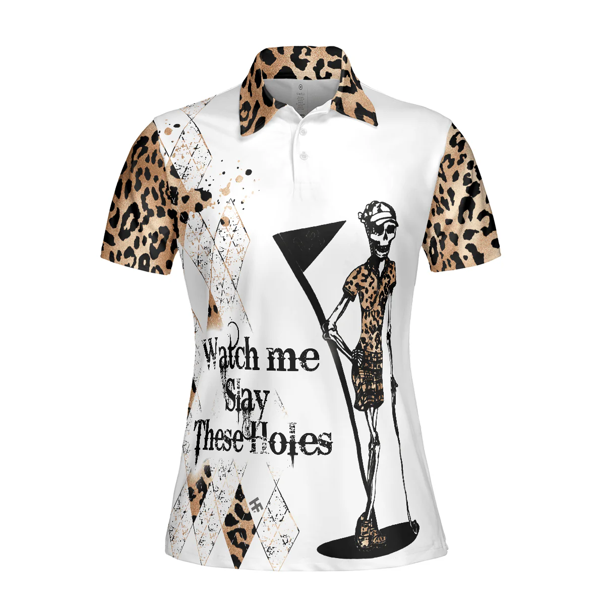 Golf Women Polo Shirt, Watch Me Slay These Holes Women Polo Shirts, Panther Skin Pattern Polo Shirt - Perfect Gift For Ladies, Golfers - Image 4