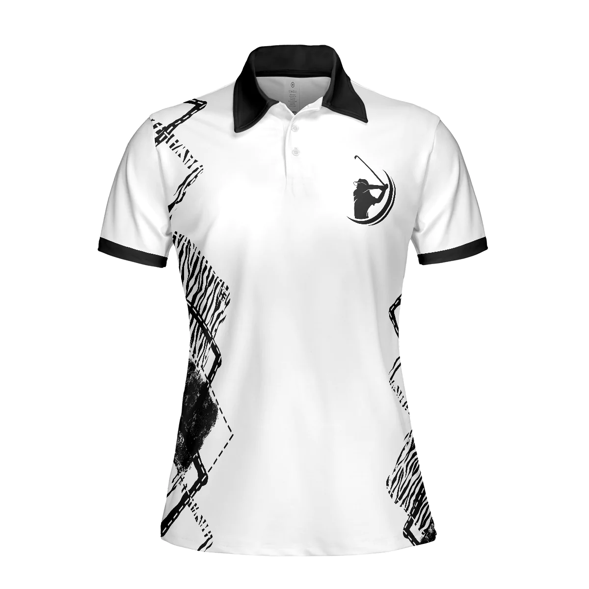 Golf Women Polo Shirt, White And Black Argyle Pattern Women Polo Shirts, Gift For Golfers, I Play Golf Because I Like It Not Because I'm Good At It - Image 4