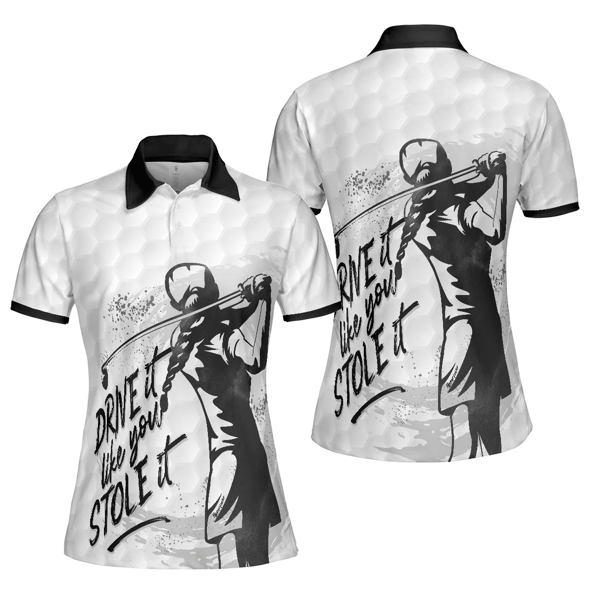 Golf Women Polo Shirt, White Black Drive It Like You Stole It Women Polo Shirts, Best Golf Gift For Female Golfers, Golf Lovers, Ladies - Image 2