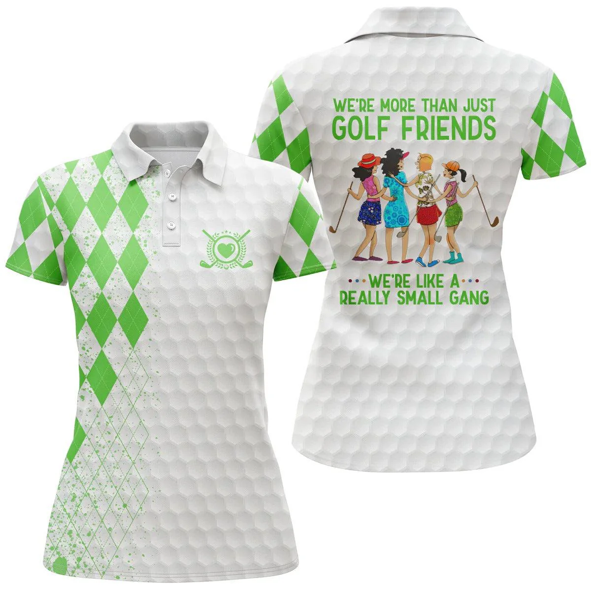 Golf Women Polo Shirts, Multi-color We're More Than Just Golf Friends We're Small Gang Golf Polo Shirts - Perfect Gift For Golfers, Golf Lovers - Image 4