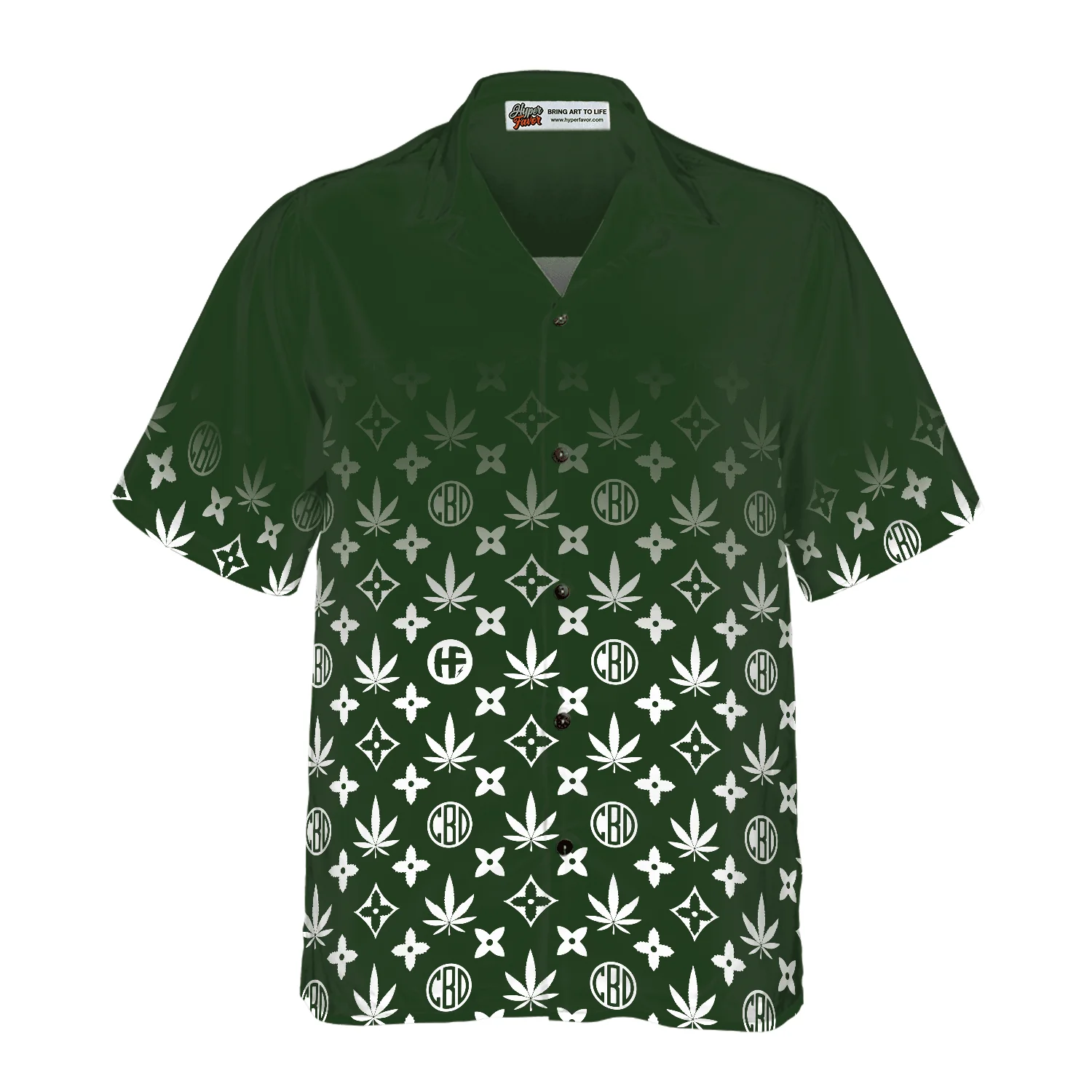 Gradient Marijuana Pattern Hawaiian Shirt, Colorful Summer Aloha Shirt For Men Women, Gift For Friend, Team - Image 3