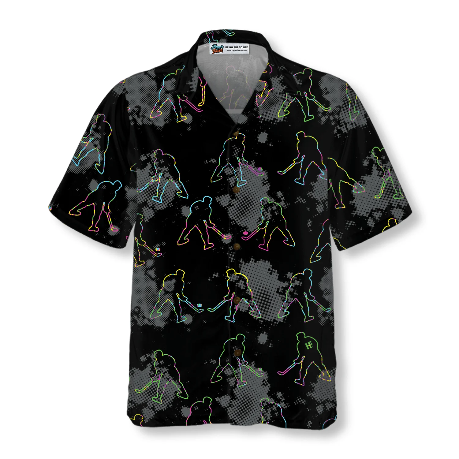 Grunge Pattern Boys Hockey Aloha Hawaiian Shirt For Summer, Colorful Shirt For Men Women, Perfect Gift For Friend, Team, Family, Hockey Lovers - Image 2