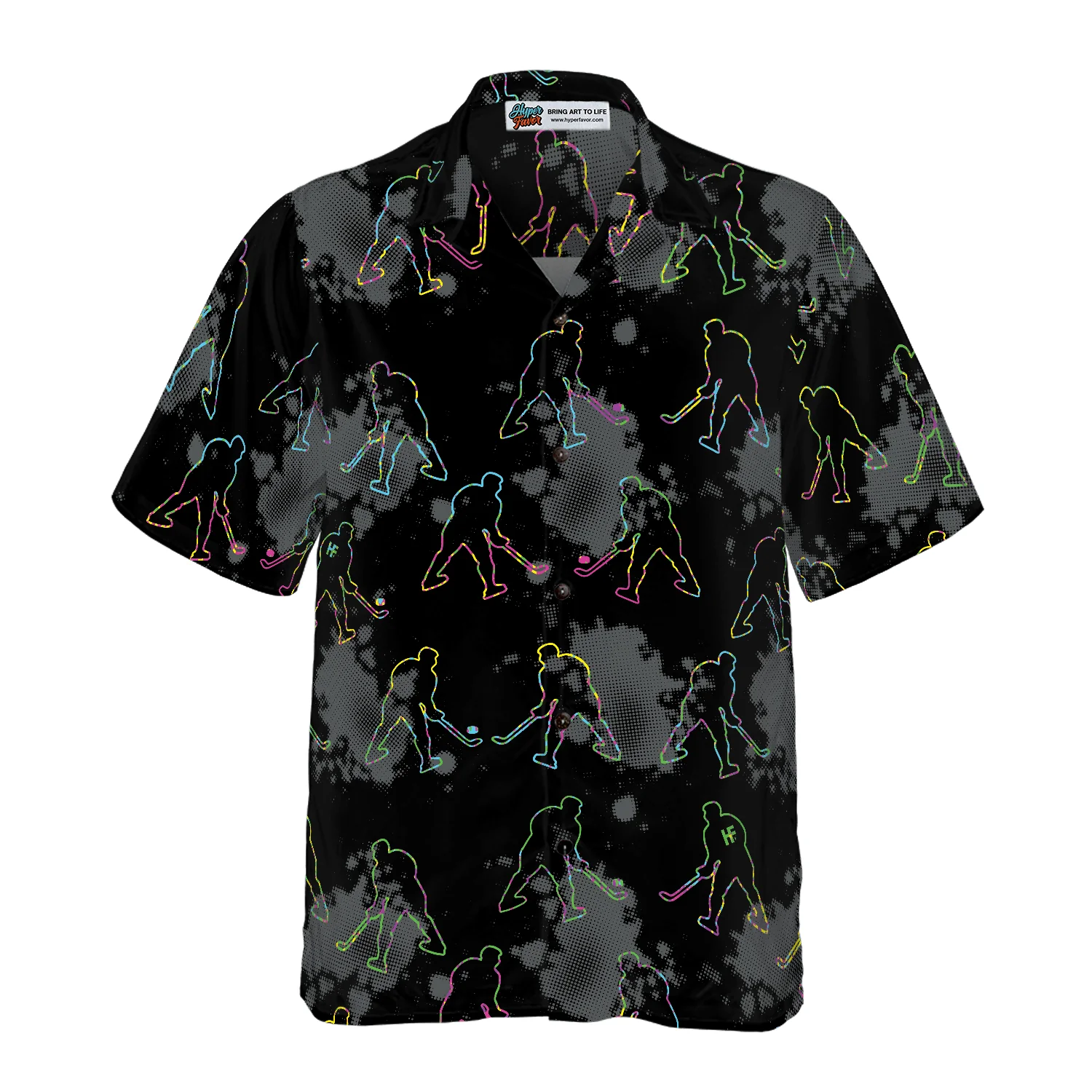 Grunge Pattern Boys Hockey Aloha Hawaiian Shirt For Summer, Colorful Shirt For Men Women, Perfect Gift For Friend, Team, Family, Hockey Lovers - Image 3