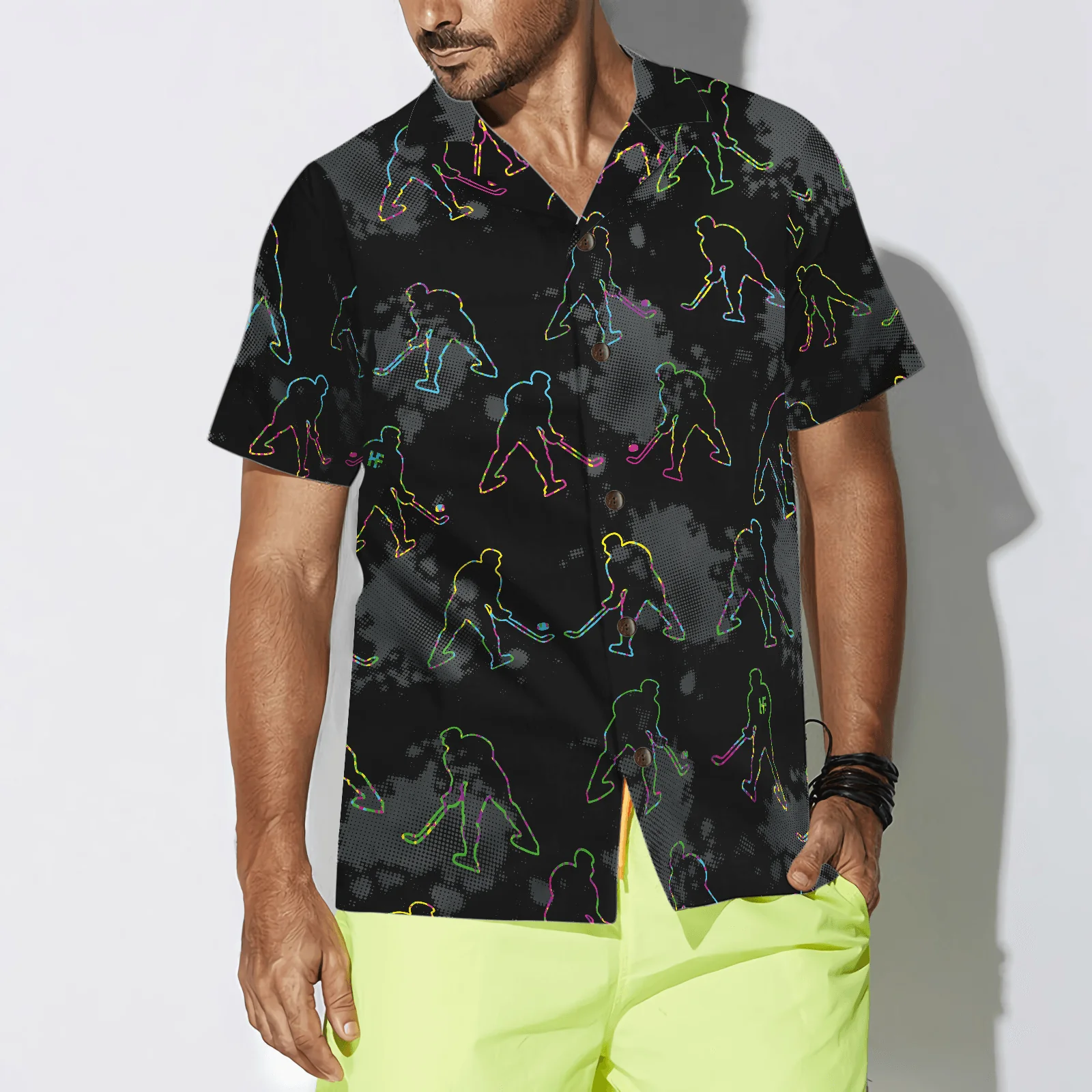 Grunge Pattern Boys Hockey Aloha Hawaiian Shirt For Summer, Colorful Shirt For Men Women, Perfect Gift For Friend, Team, Family, Hockey Lovers - Image 4