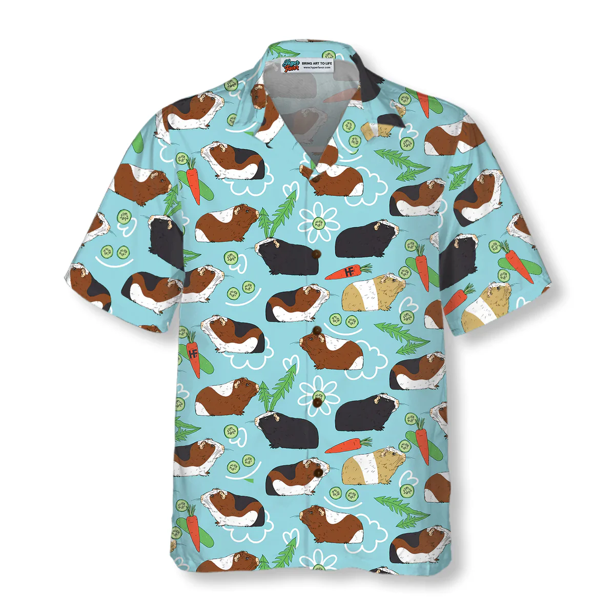 Guinea Pig Hawaiian Shirt, Guinea Pig Seamless Pattern Aloha Shirt For Men - Perfect Gift For Husband, Boyfriend, Friend, Family - Image 2