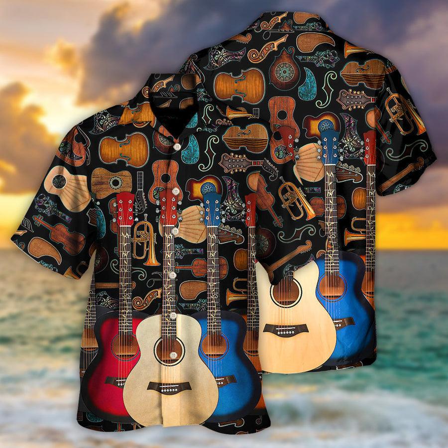 Guitar Aloha Hawaiian Shirt For Summer, Guitar Happy Life With Music Hawaiian Shirts Outfit For Men Women, Music Guitar Lovers - Image 2