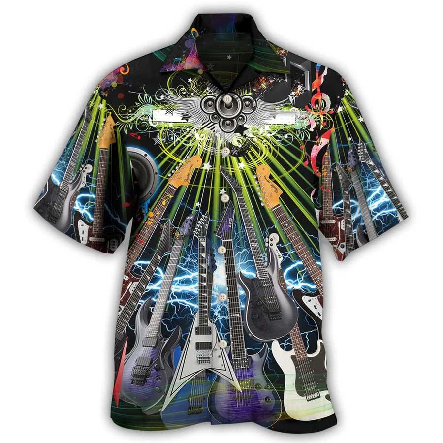 Guitar Aloha Hawaiian Shirt For Summer, Life With Guitar Hawaiian Shirts Matching Outfit For Men Women, Music Guitar Lovers - Image 2
