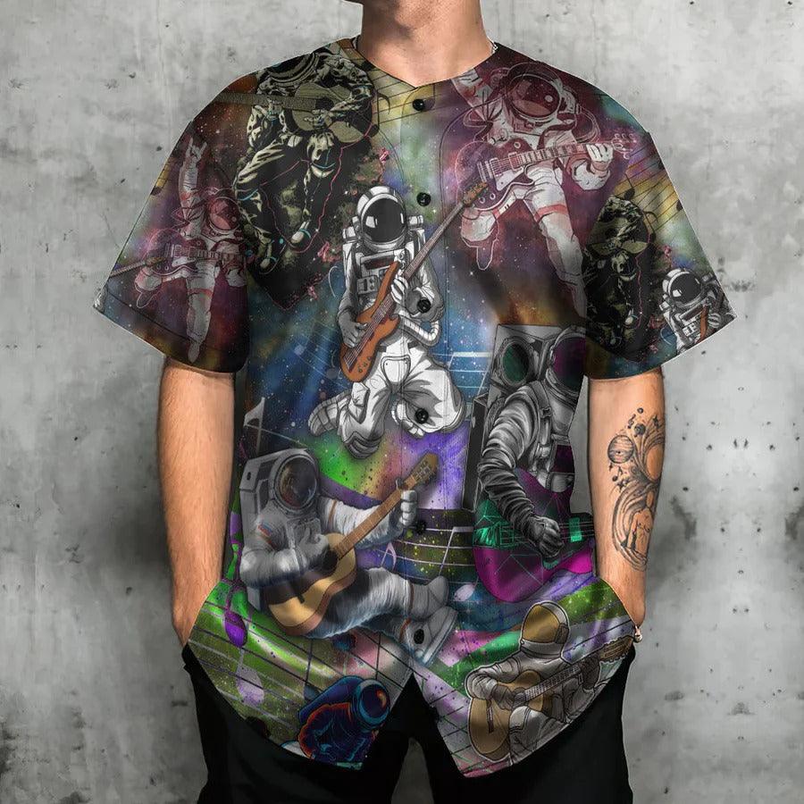 Guitar Baseball Jersey, Guitar Galaxy, Funny Astronaut Baseball Tee Jersey Shirt For Men And Women - Perfect Gift For Guitar Lovers, Music Lovers - Image 4