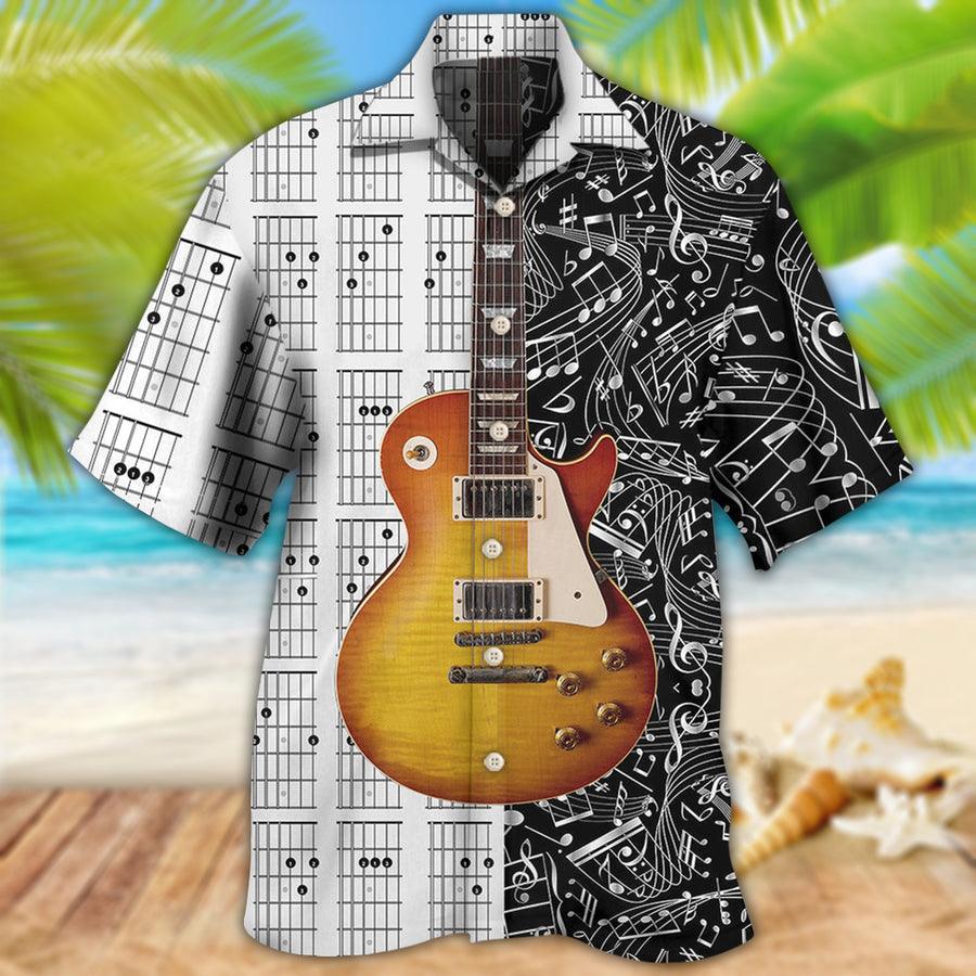 Guitar Bass Guitar Musician Aloha Hawaiian Shirt For Summer, Guitar Hawaiian Shirts Matching Outfit For Men Women, Music Guitar Lovers