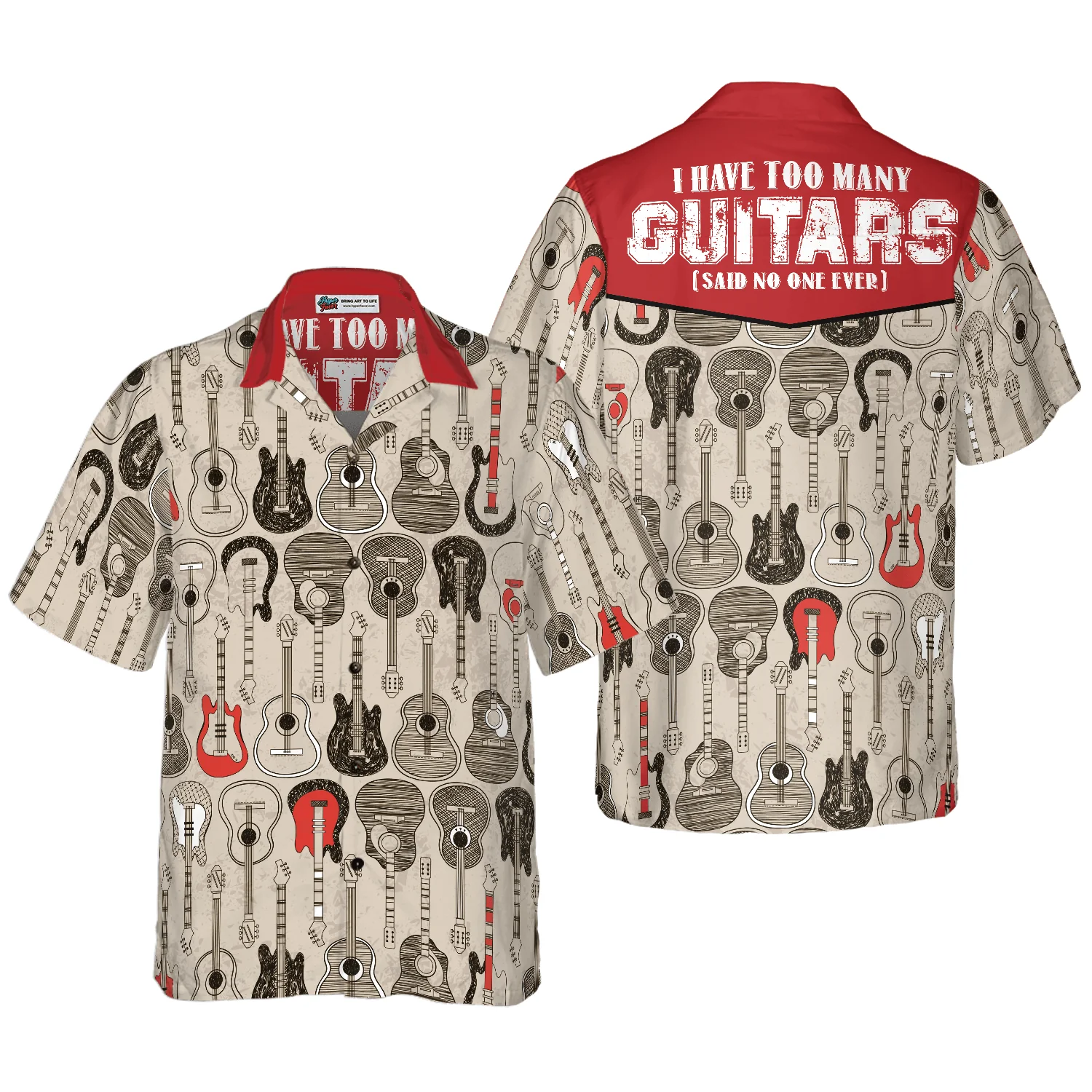 Guitar Hawaiian Shirt, I Have Too Many Guitars Hawaiian Shirt, Colorful Summer Aloha Shirt For Men Women, Gift For Friend, Family, Team, Guitar Lovers