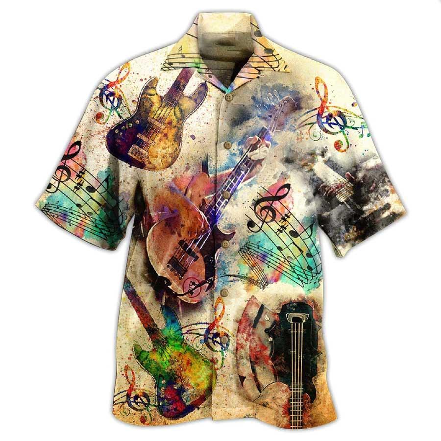 Guitar Music Bass Aloha Hawaiian Shirt For Summer, Its Like Guitar But Way Cooler Bass Guitar Hawaiian Shirts For Men Women, Music Guitar Lovers - Image 2