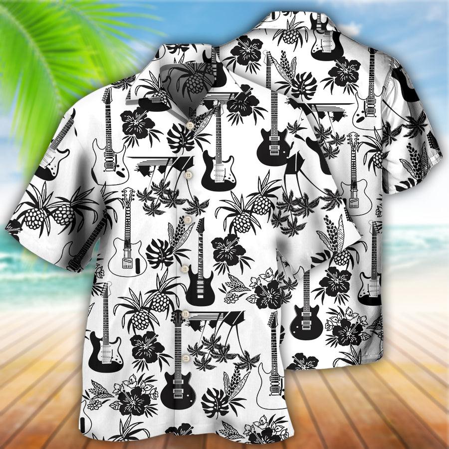 Guitar Music With Electric Guitar Aloha Hawaiian Shirt For Summer, Guitar Tropical Hawaiian Shirts Matching Outfit For Men Women, Music Guitar Lovers - Image 2