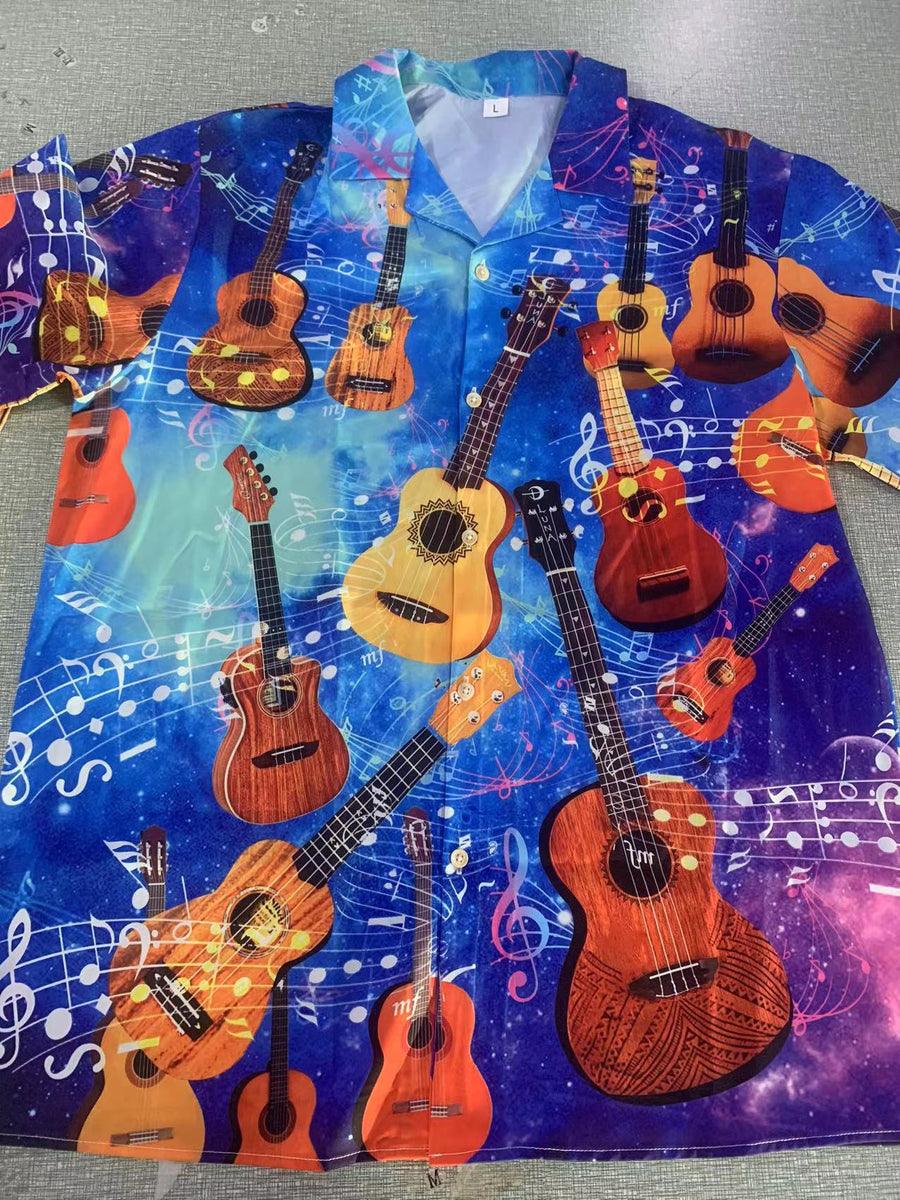 Guitar Ukulele Style Aloha Hawaiian Shirt For Summer, Guitar Hawaiian Shirts Matching Outfit For Men Women, Music Guitar Lovers - Image 3