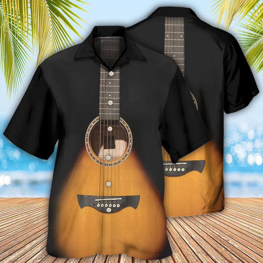 Guitar Wood Aloha Hawaiian Shirt For Summer, Guitar Hawaiian Shirts Outfit For Men Women, Music Guitar Lovers - Image 2