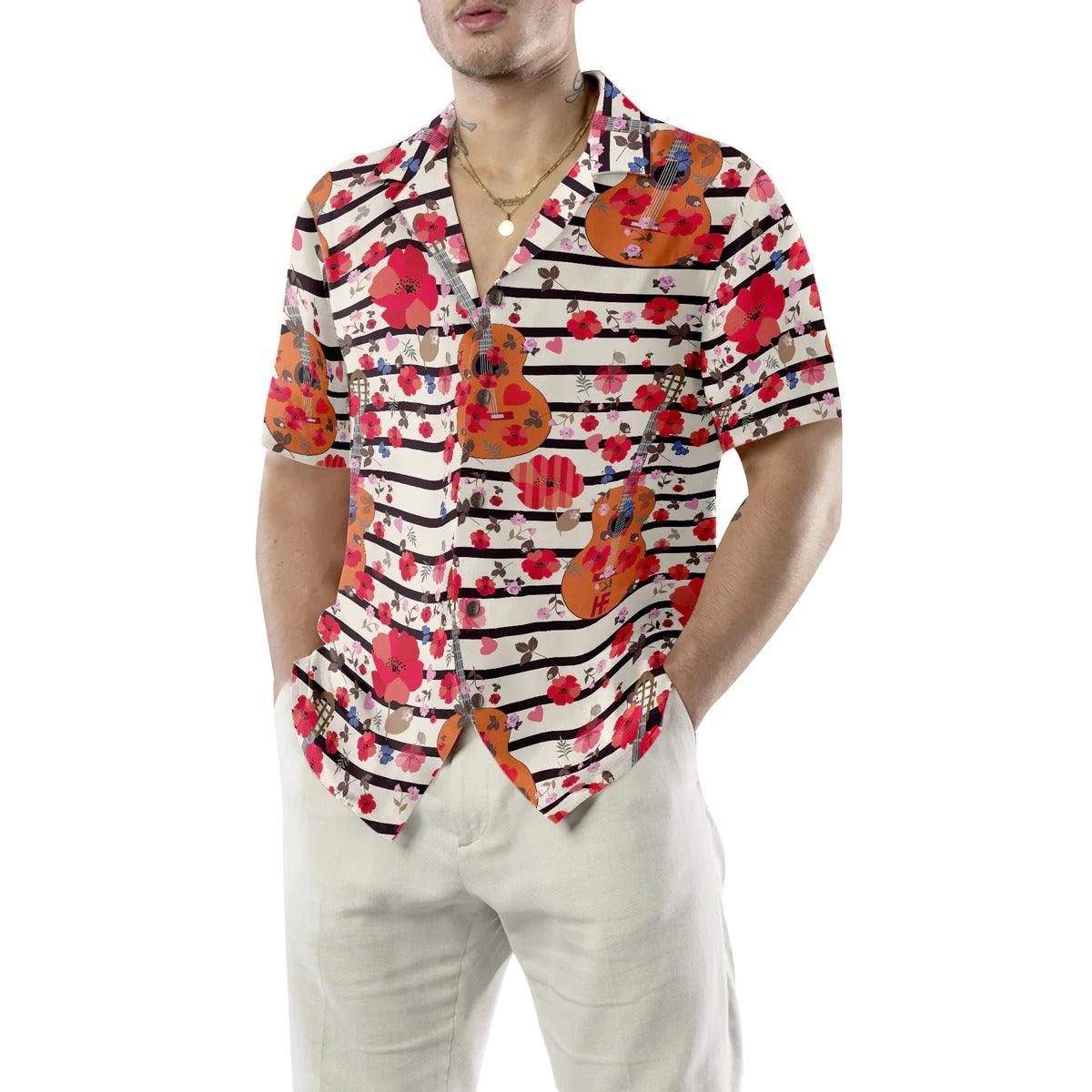 Guitars And Flowers Aloha Hawaiian Shirt, Guitars Aloha Shirt, Flowers Hawaiian Shirt For Summer - Perfect Gift For Men, Women, Friend, Family - Image 5